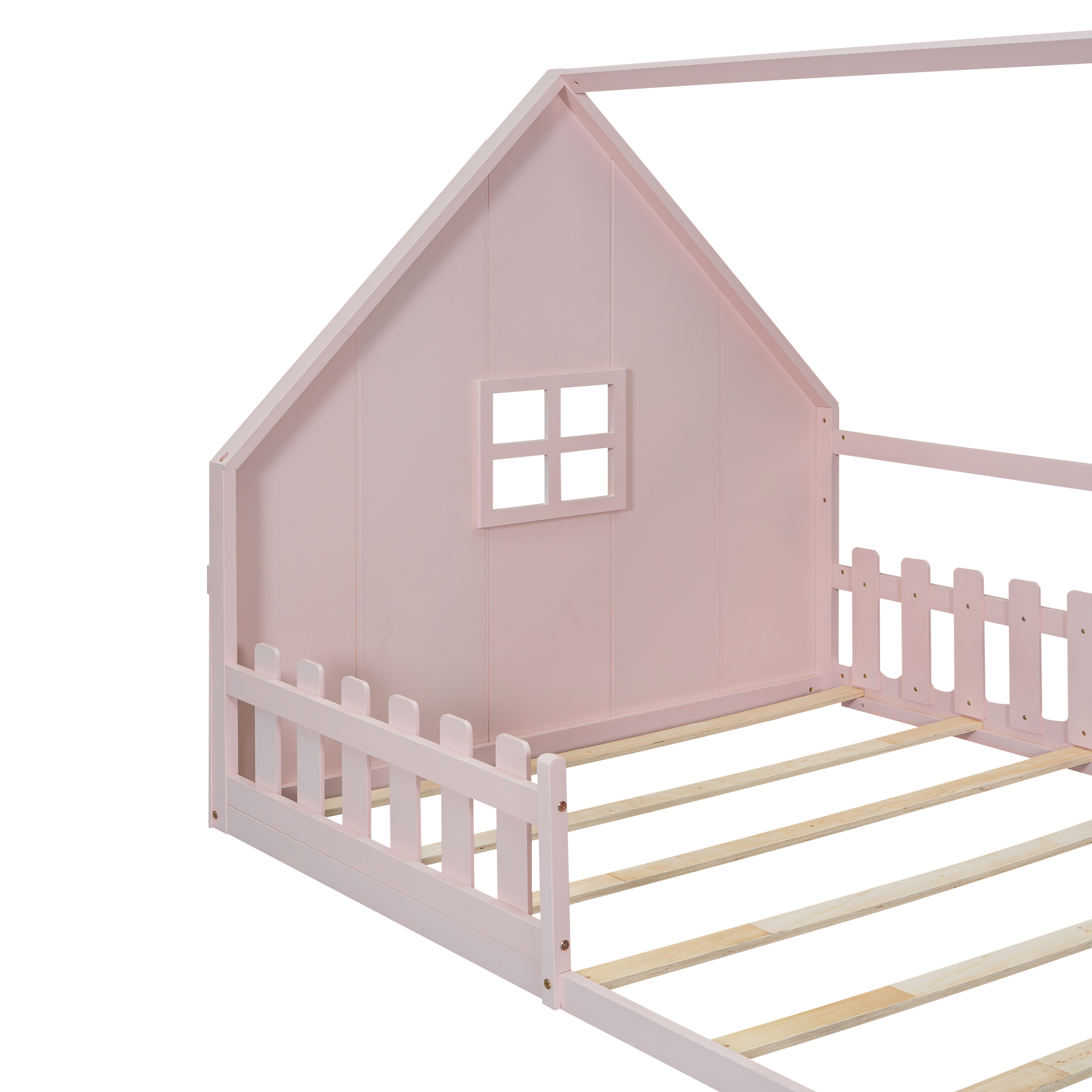 Lit maison enfant en bois de pin et MDF avec desig - image 9