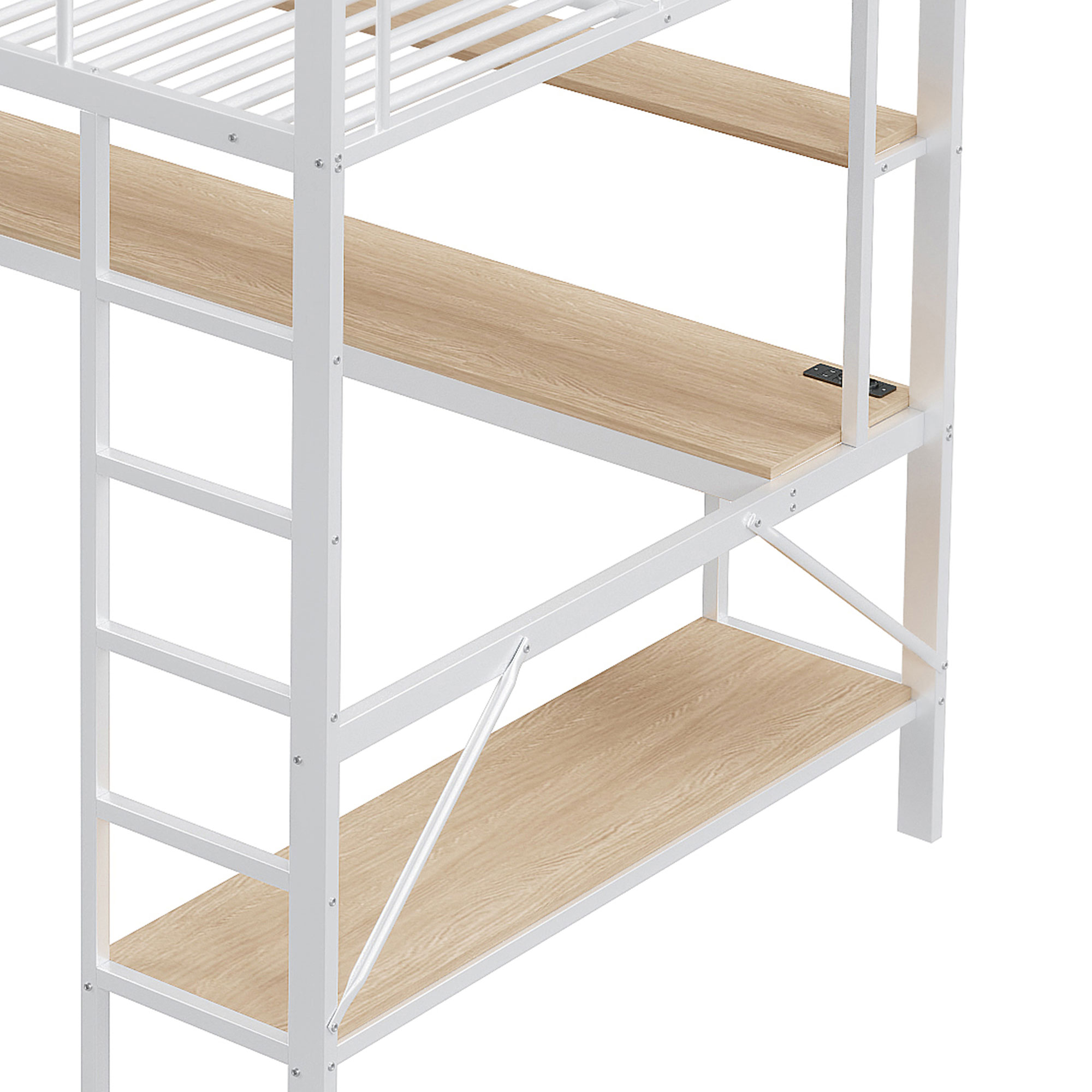 Lit enfant fer et MDF avec LED 7 couleurs contrôlable app, pour chambre d'enfant, structure stable, ambiance lumineuse personnalisable, design ludique, sécurité, durabilité, style fonctionnel moderne - image 12