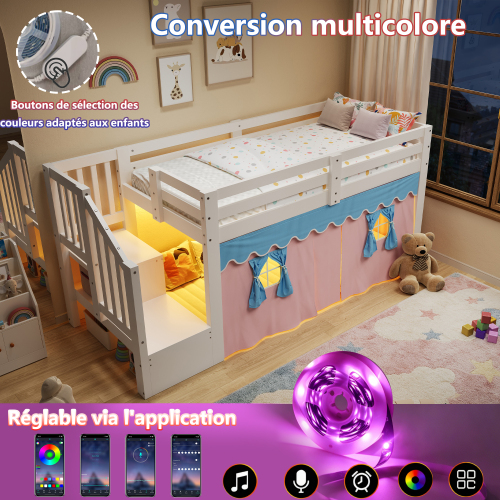 Rideaux occultants roses et bleus