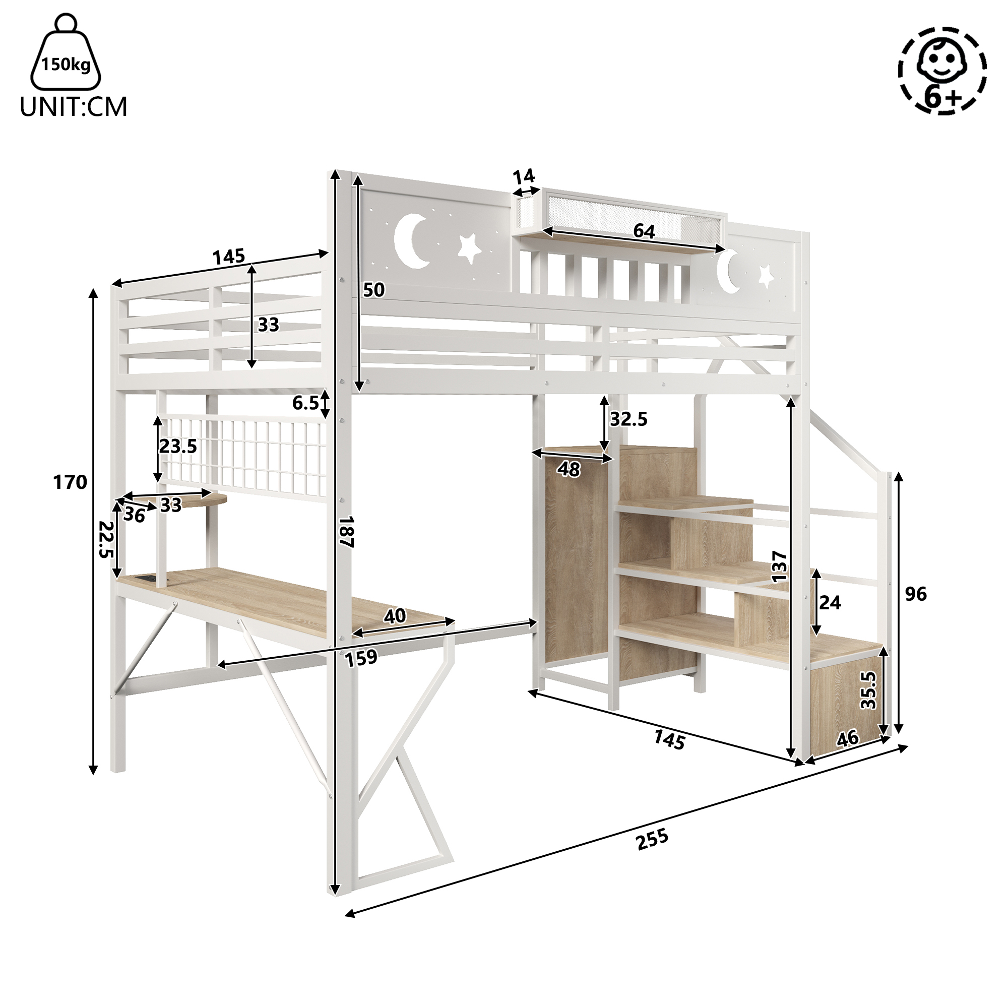 Dimensions du lit mezzanine
