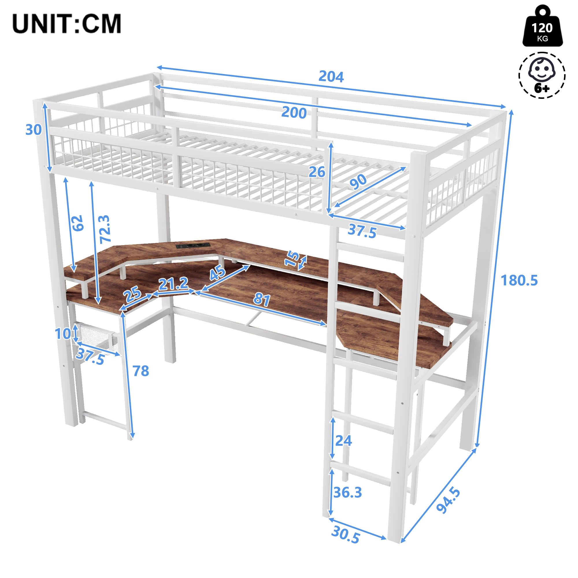 Dimensions du lit mezzanine
