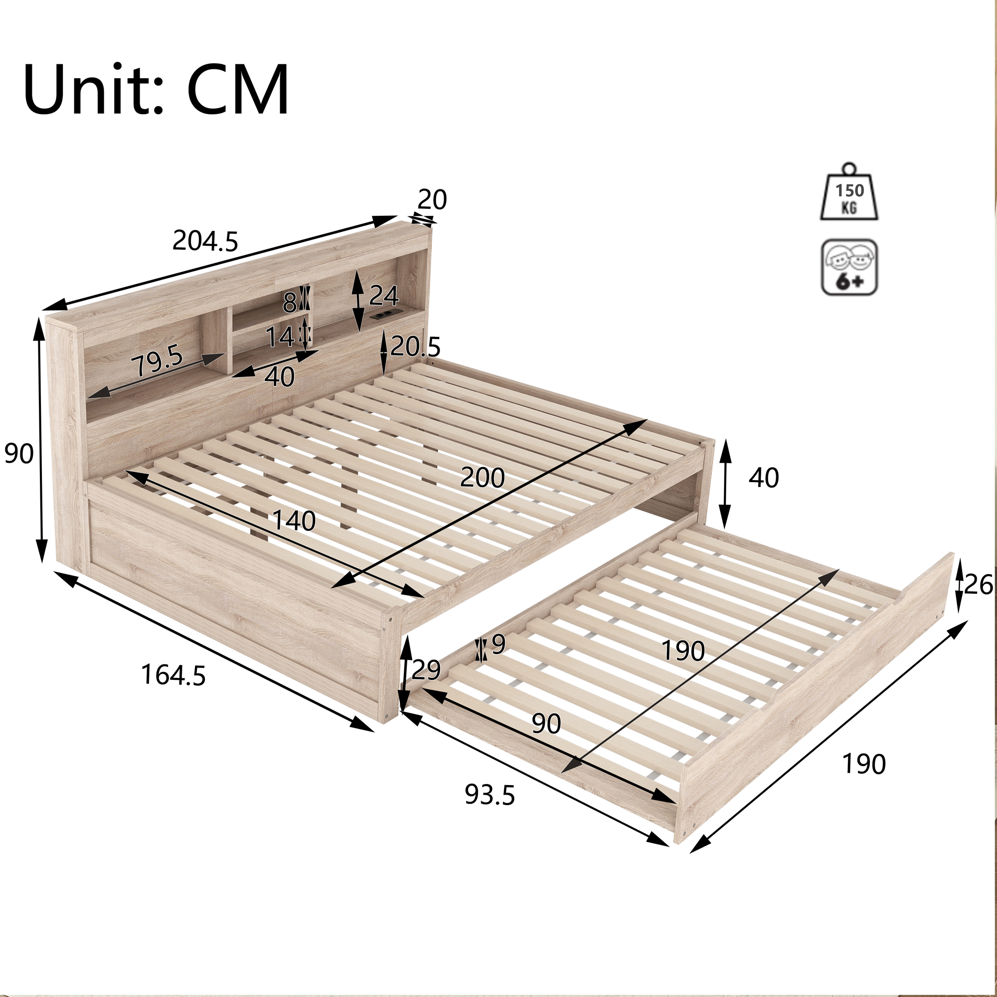 Dimensions du lit banquette