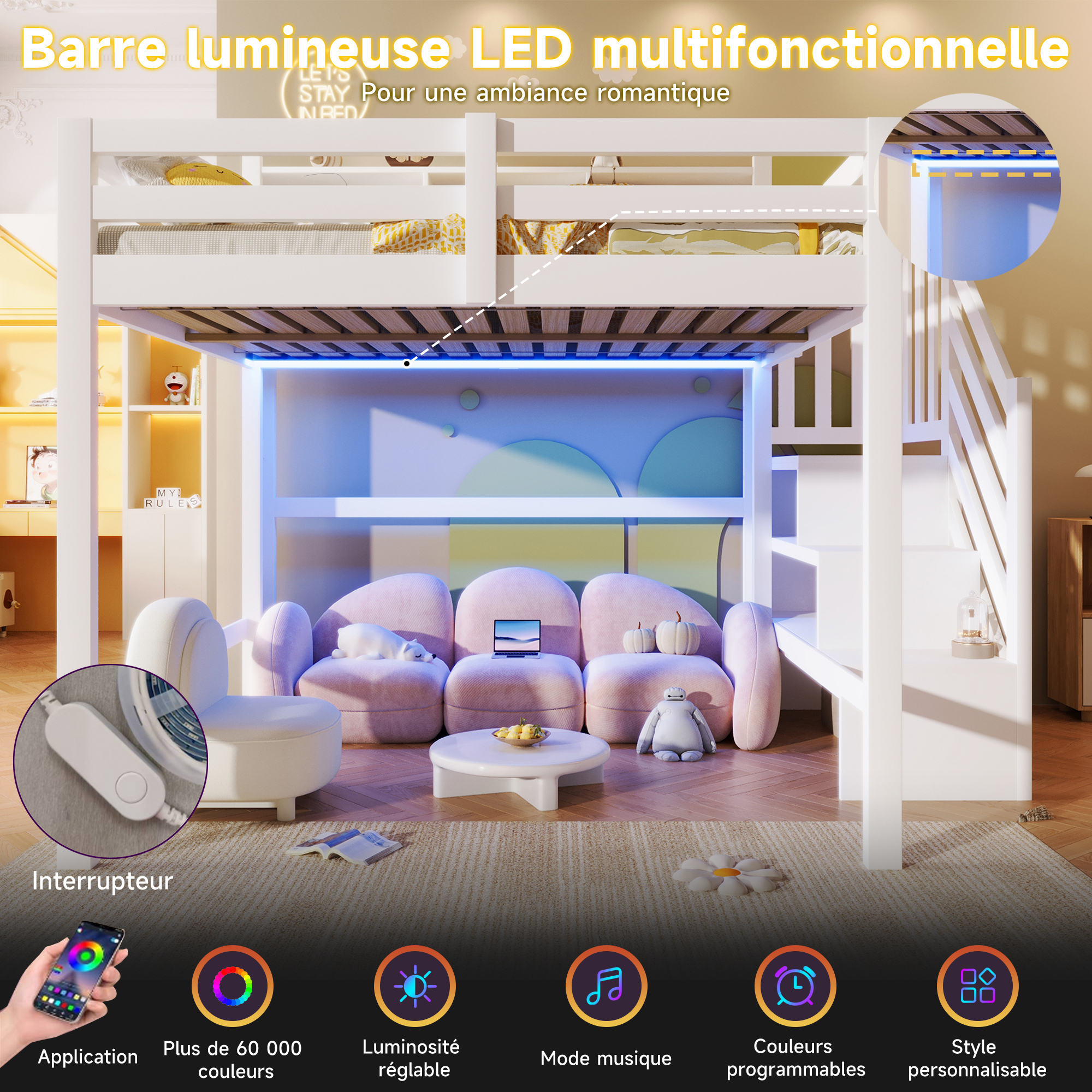 lit superposé enfant cabane - vue 4