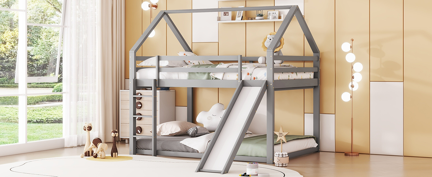 Lit superposé maison enfant 140 x 200 cm avec tobo - image 22