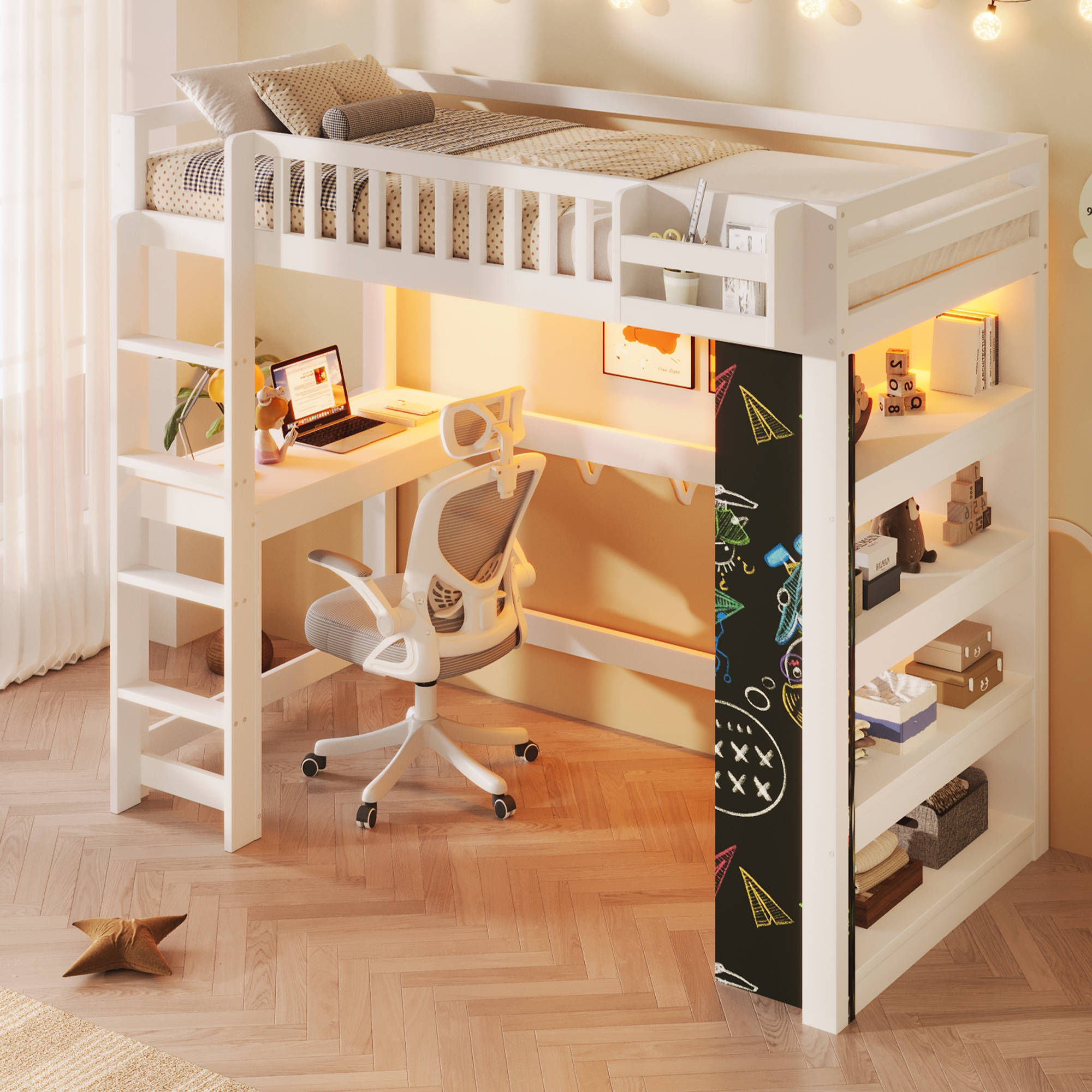 lit mezzanine avec bureau - vue 2