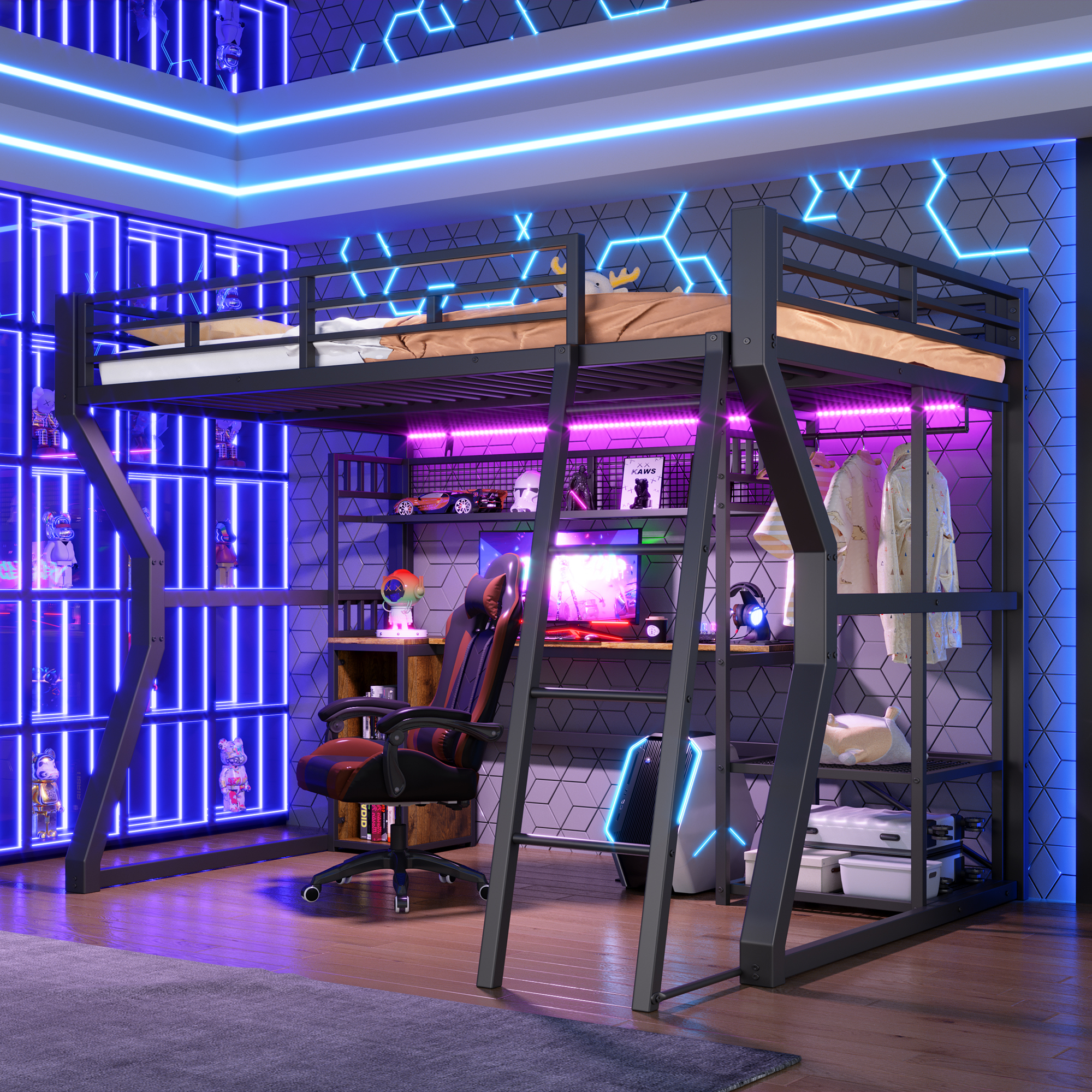 lit mezzanine avec bureau - vue 5