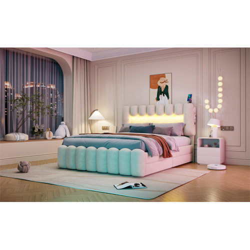 Lit velours et MDF