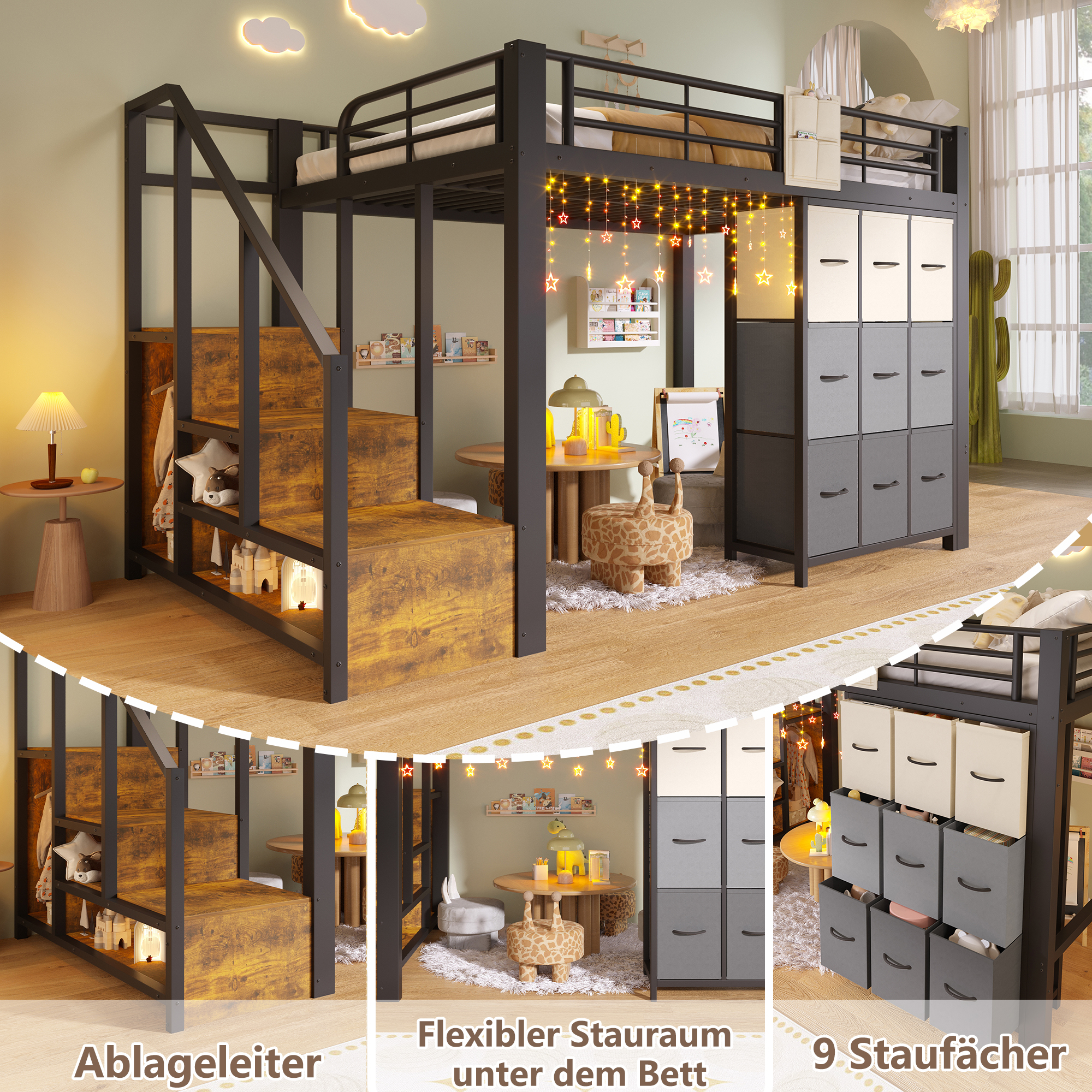 lit mezzanine avec bureau - vue 2