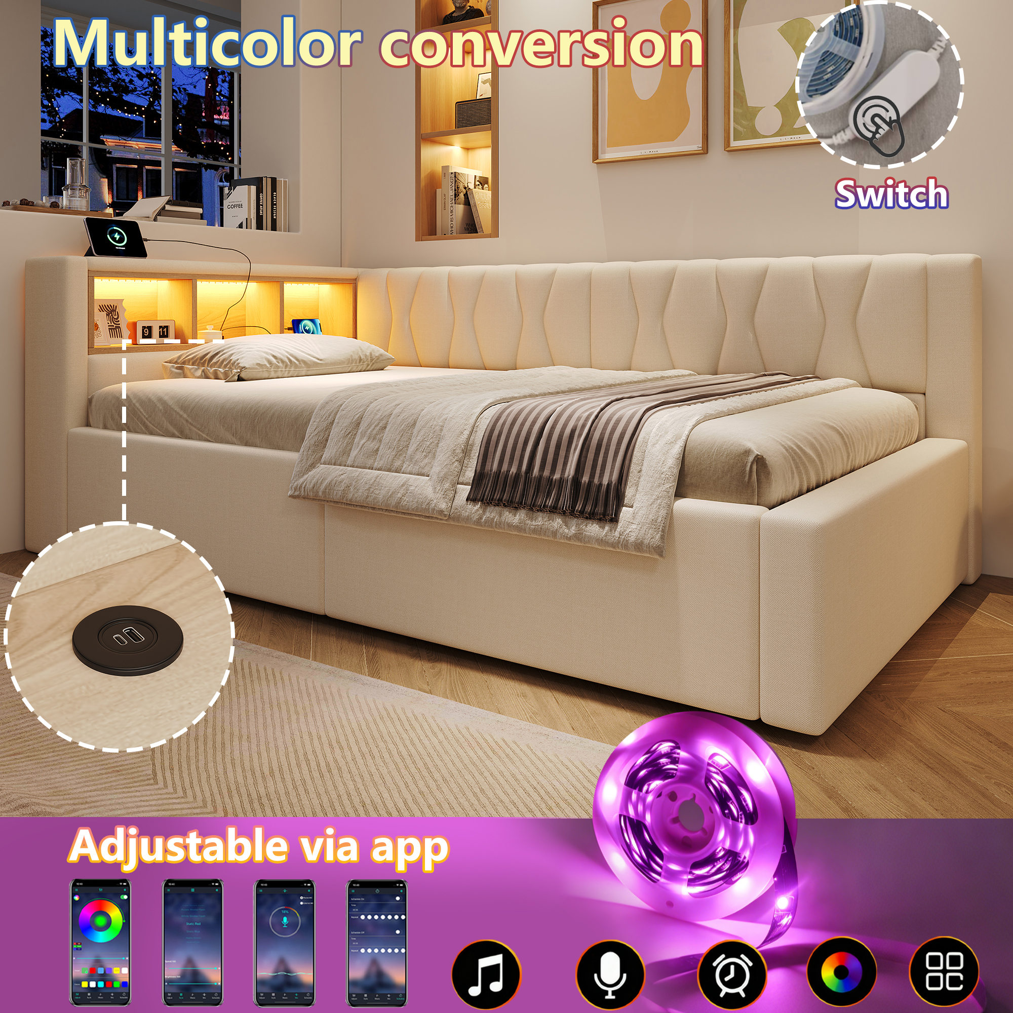 lit de jour convertible - vue 3