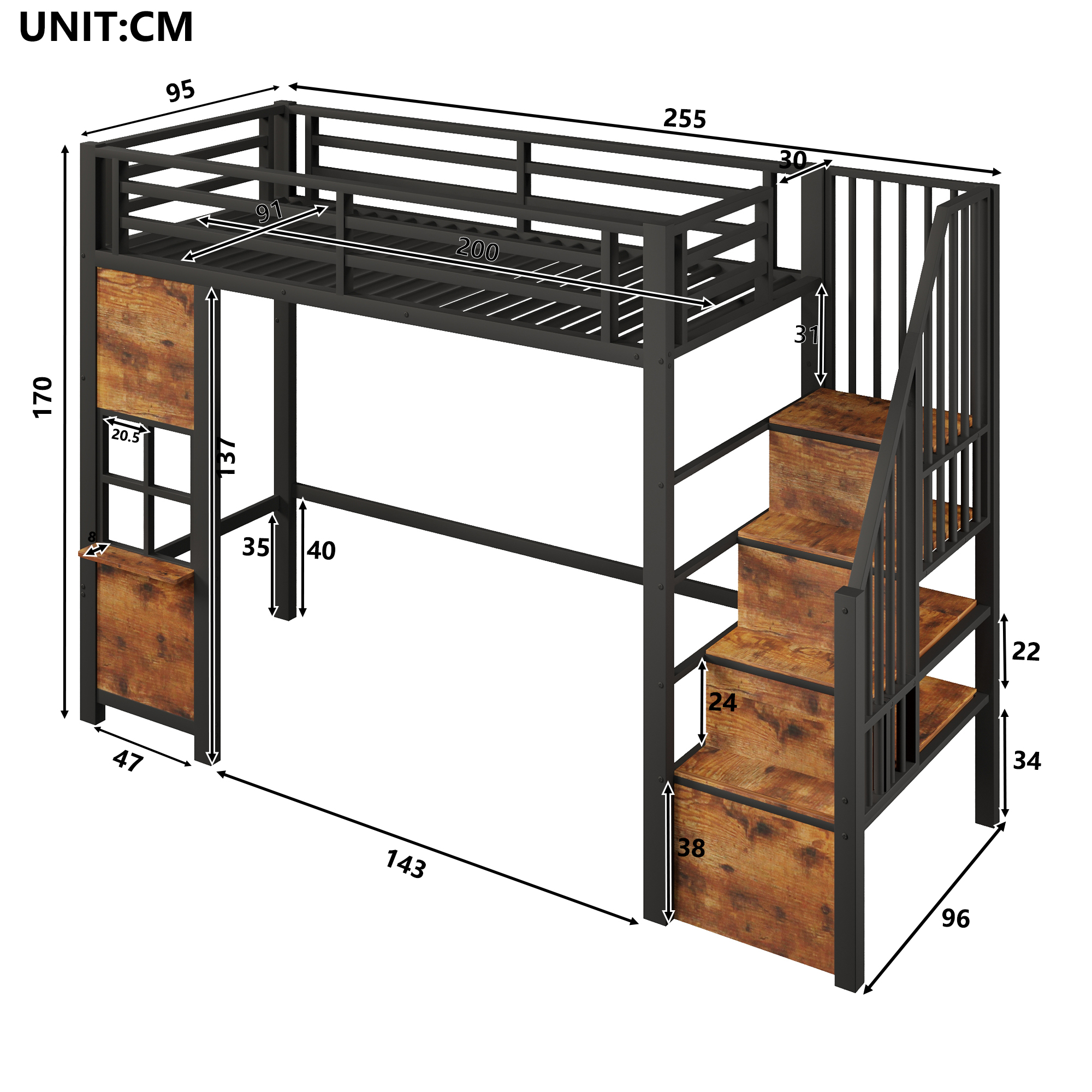 Dimensions du lit mezzanine