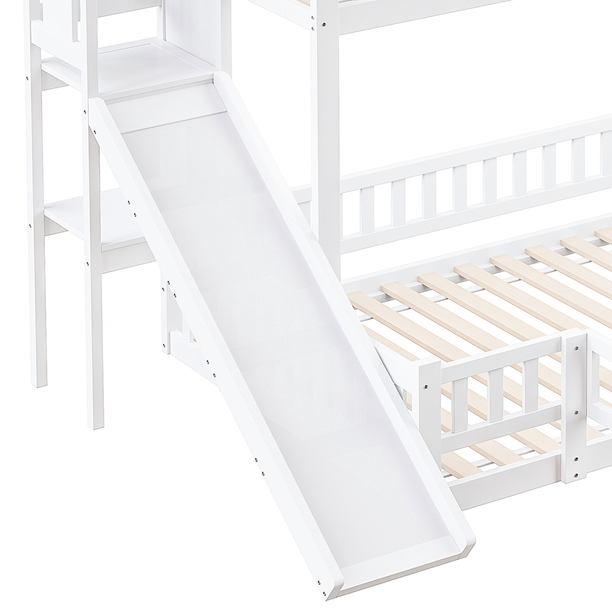 Lit superposé enfant en bois de pin et MDF avec to - image 8