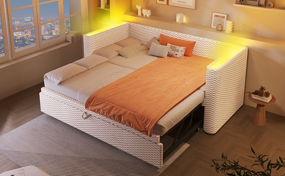 Daybed convertible 90/180 x 200 cm en velours et M - image 24