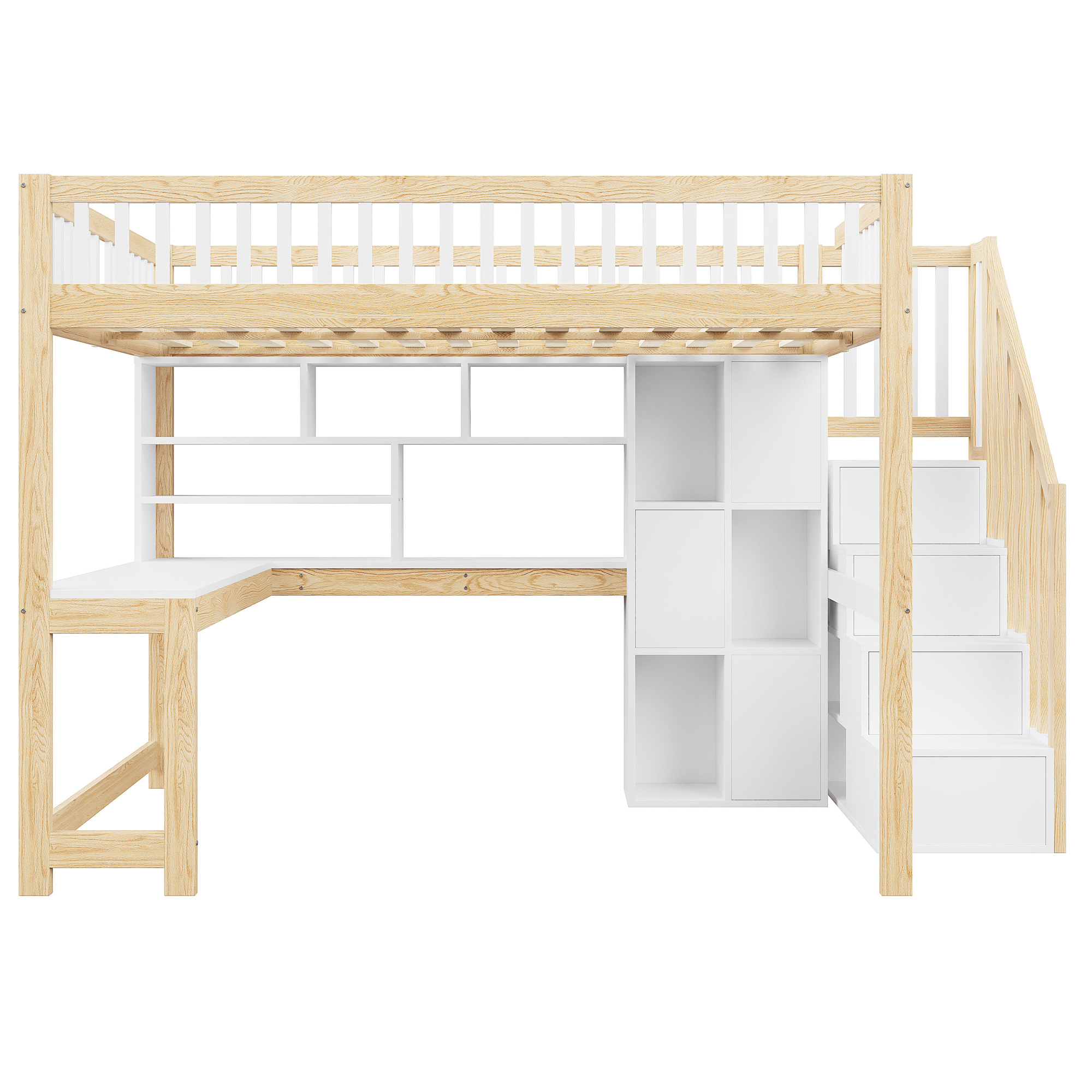 lit mezzanine avec bureau - vue 3