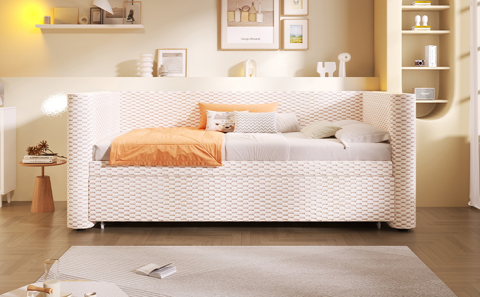 Daybed convertible 90/180 x 200 cm en velours et M - image 21