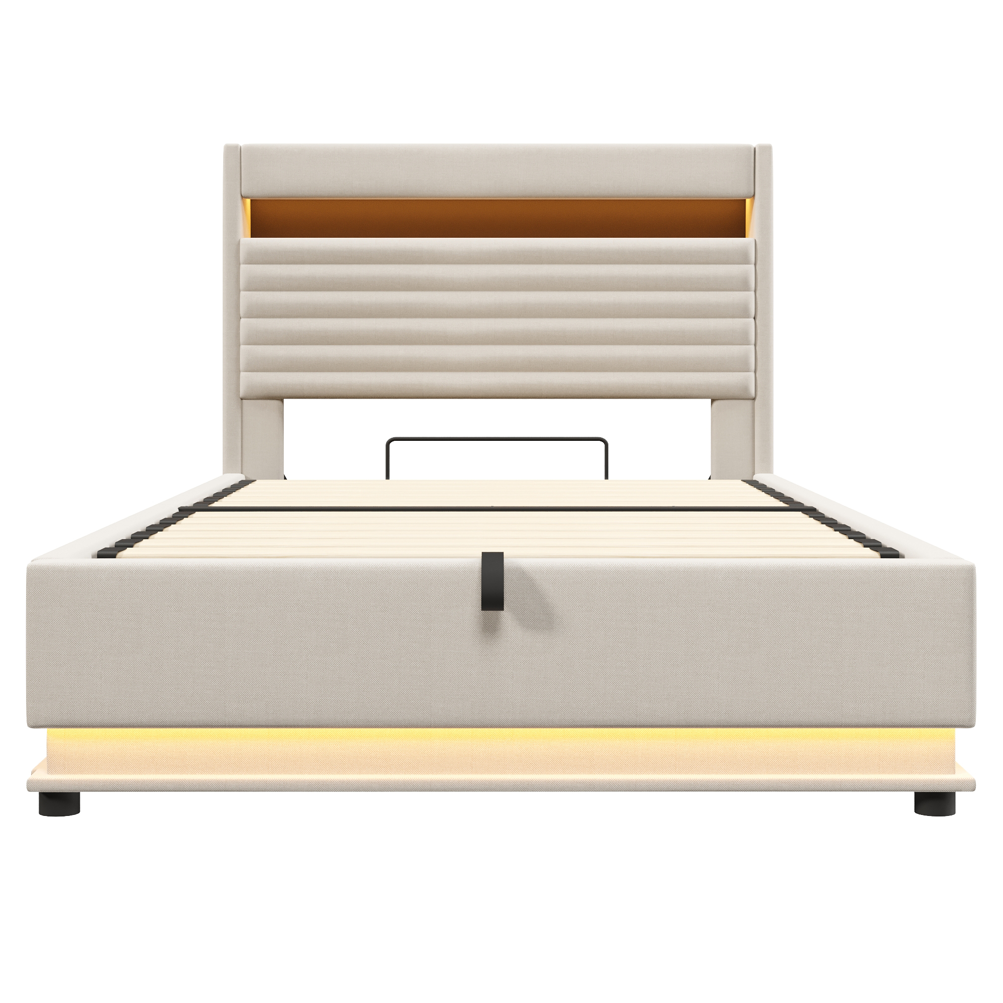 Lit rembourré 140 x 200 cm avec ports USB et Type- - image 14