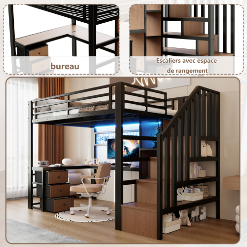 Bureau intégré lit enfant
