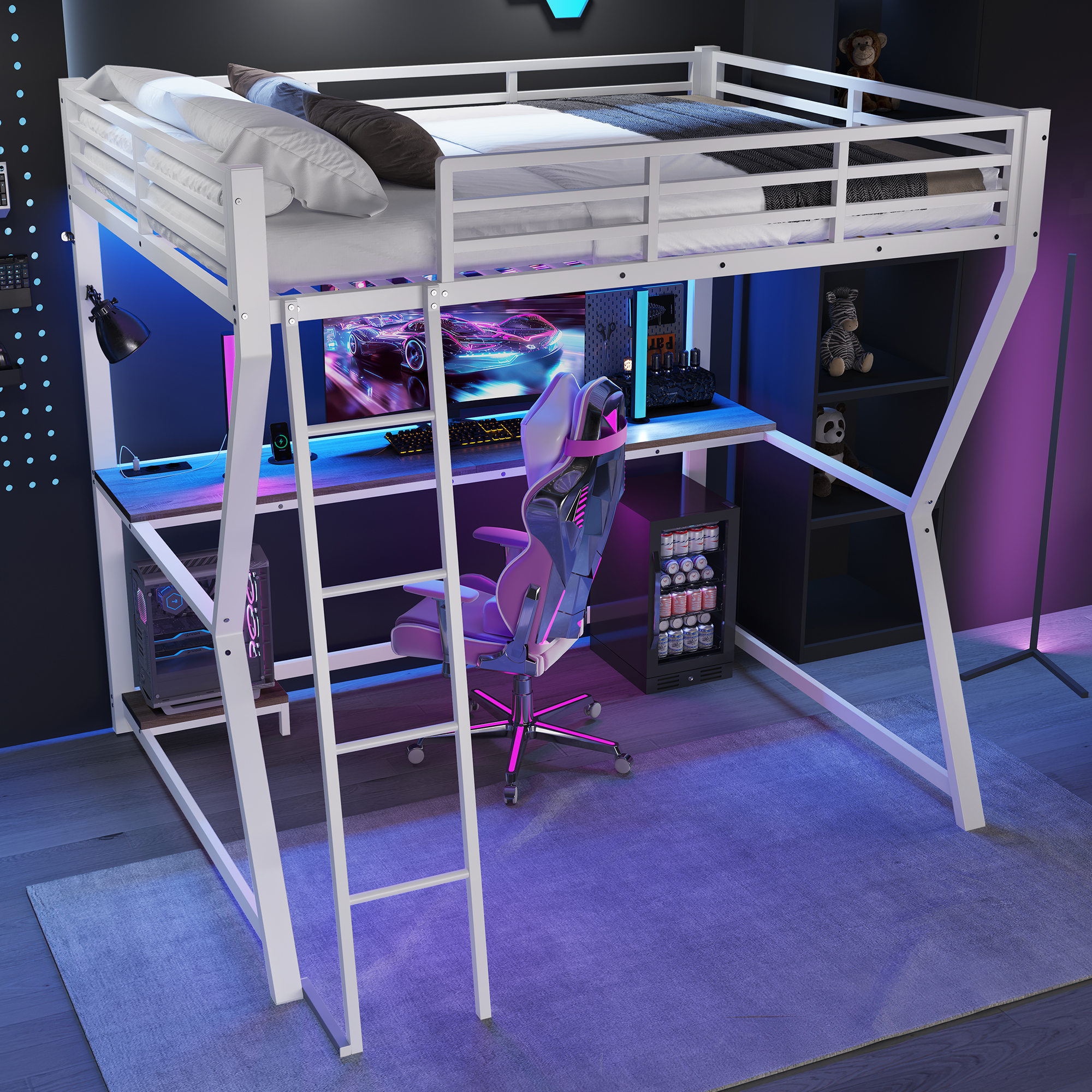 lit mezzanine avec bureau - vue 5