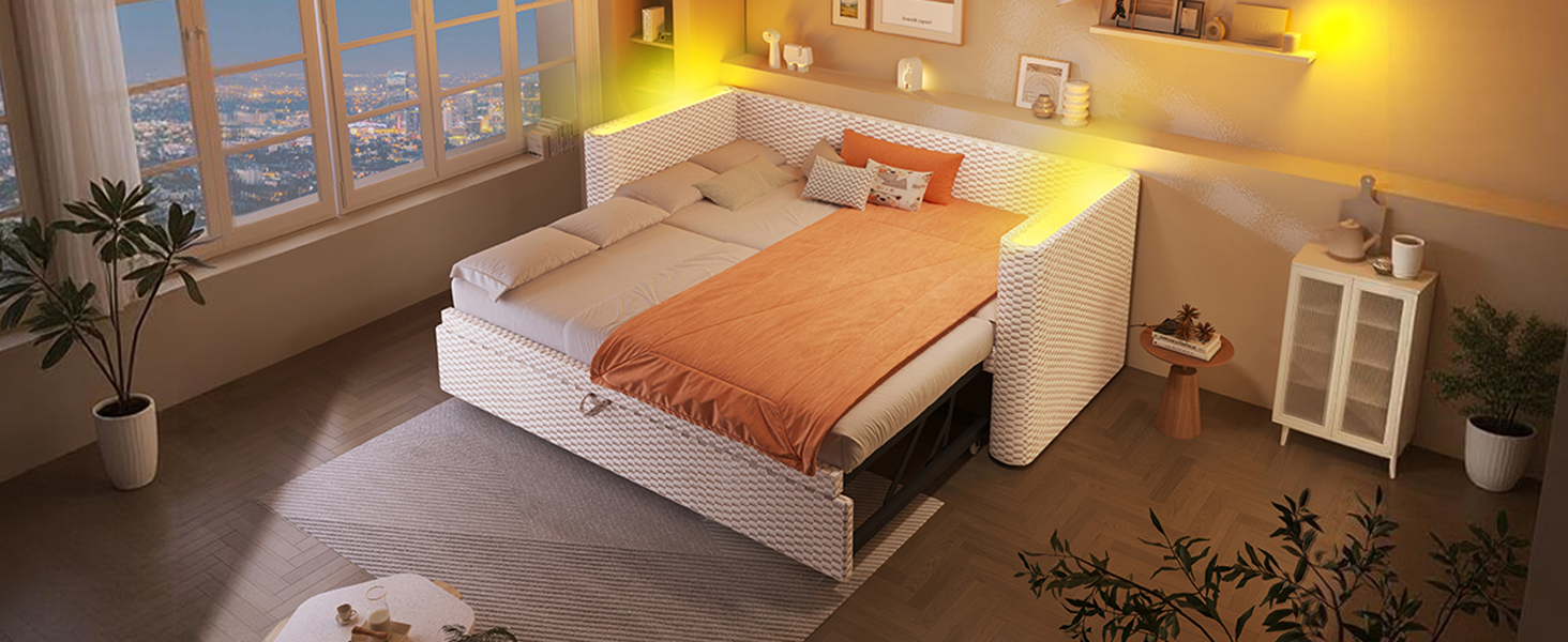 Daybed convertible 90/180 x 200 cm en velours et M - image 25