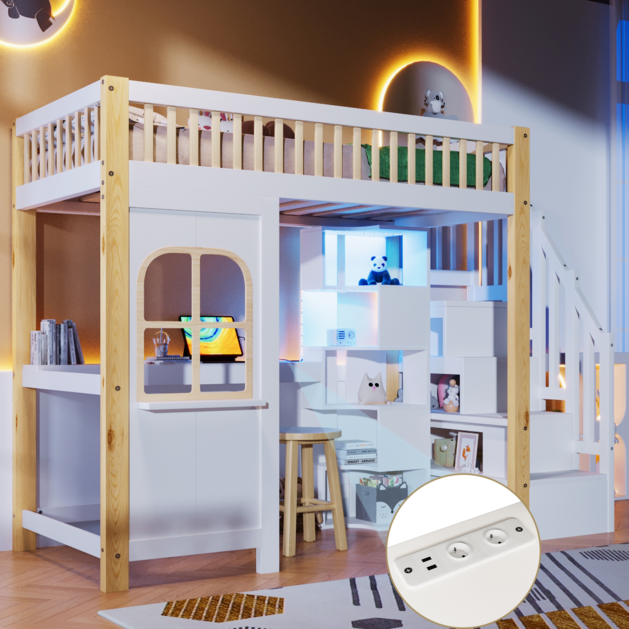 lit mezzanine avec bureau - vue 5