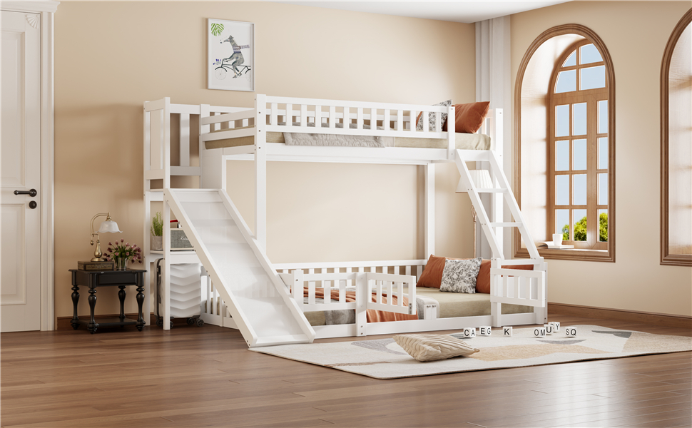Lit superposé enfant en bois de pin et MDF avec to - image 18