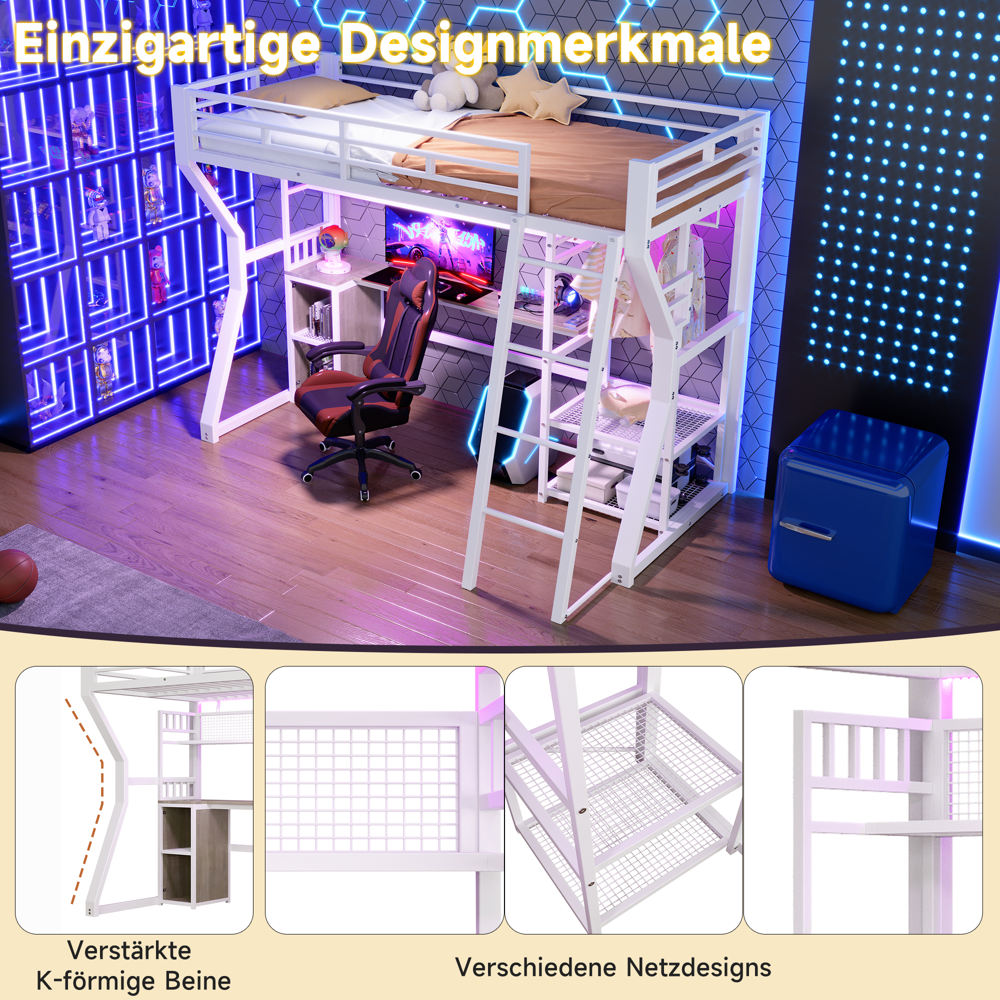 lit mezzanine avec bureau - vue 5
