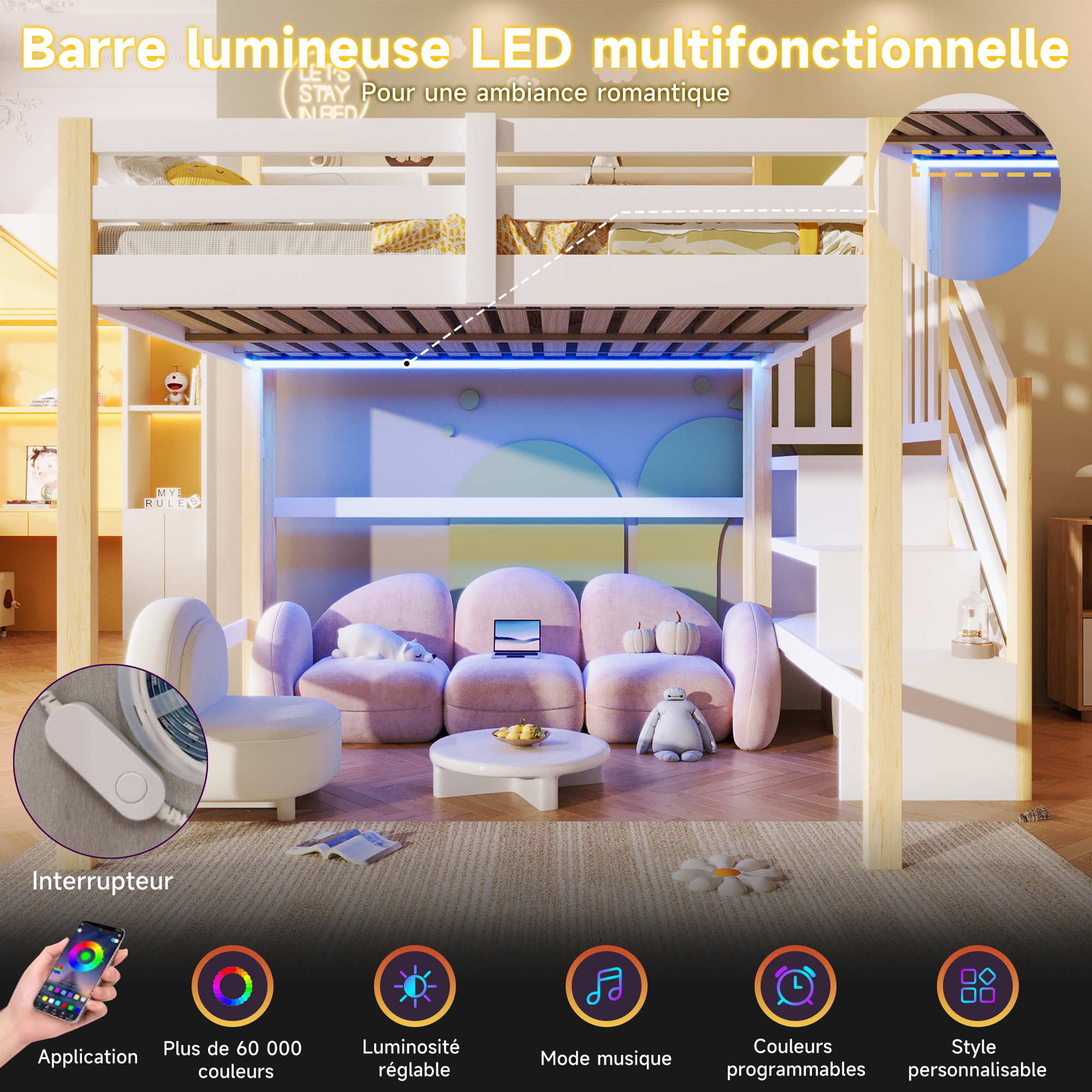 lit superposé enfant cabane - vue 4