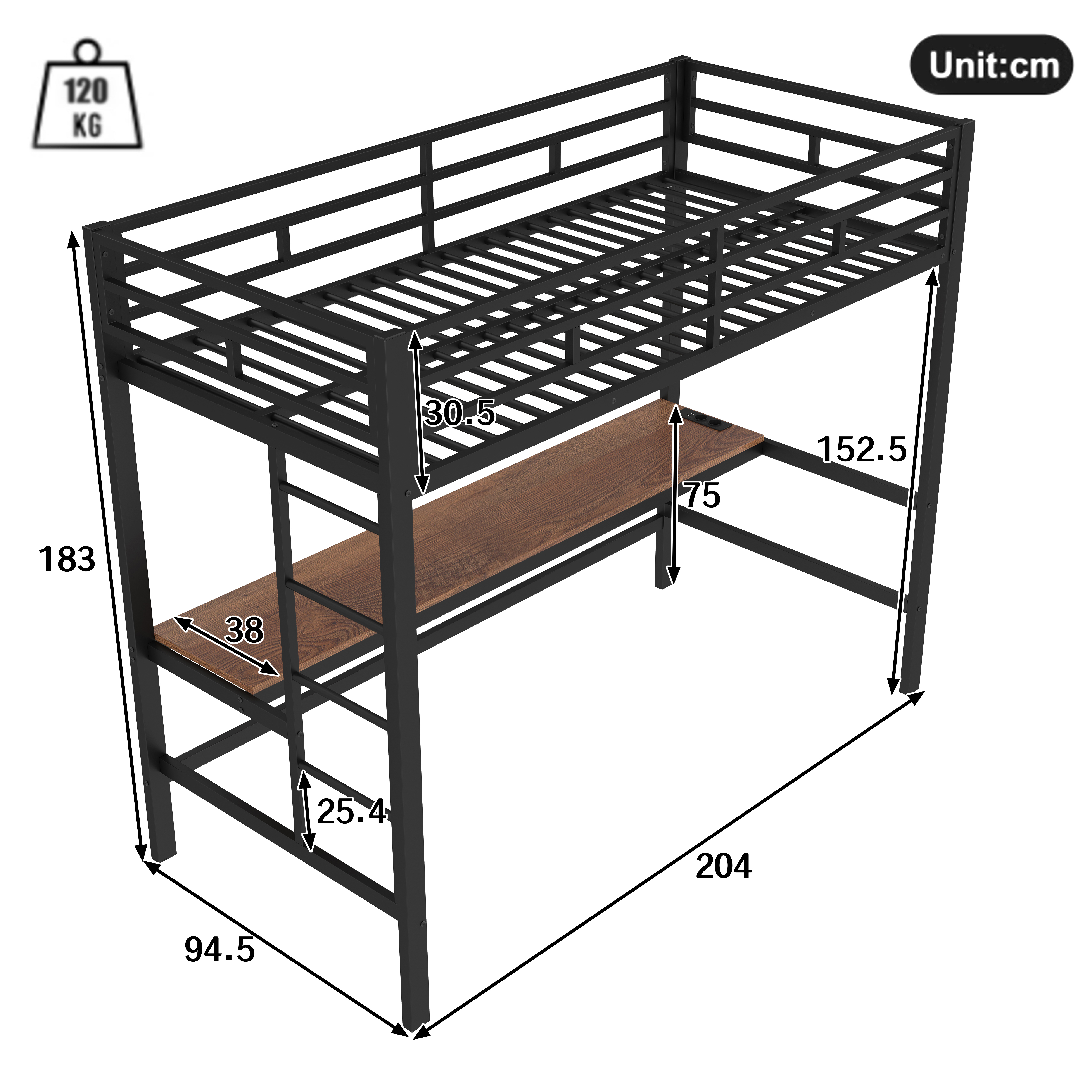 Dimensions du lit mezzanine