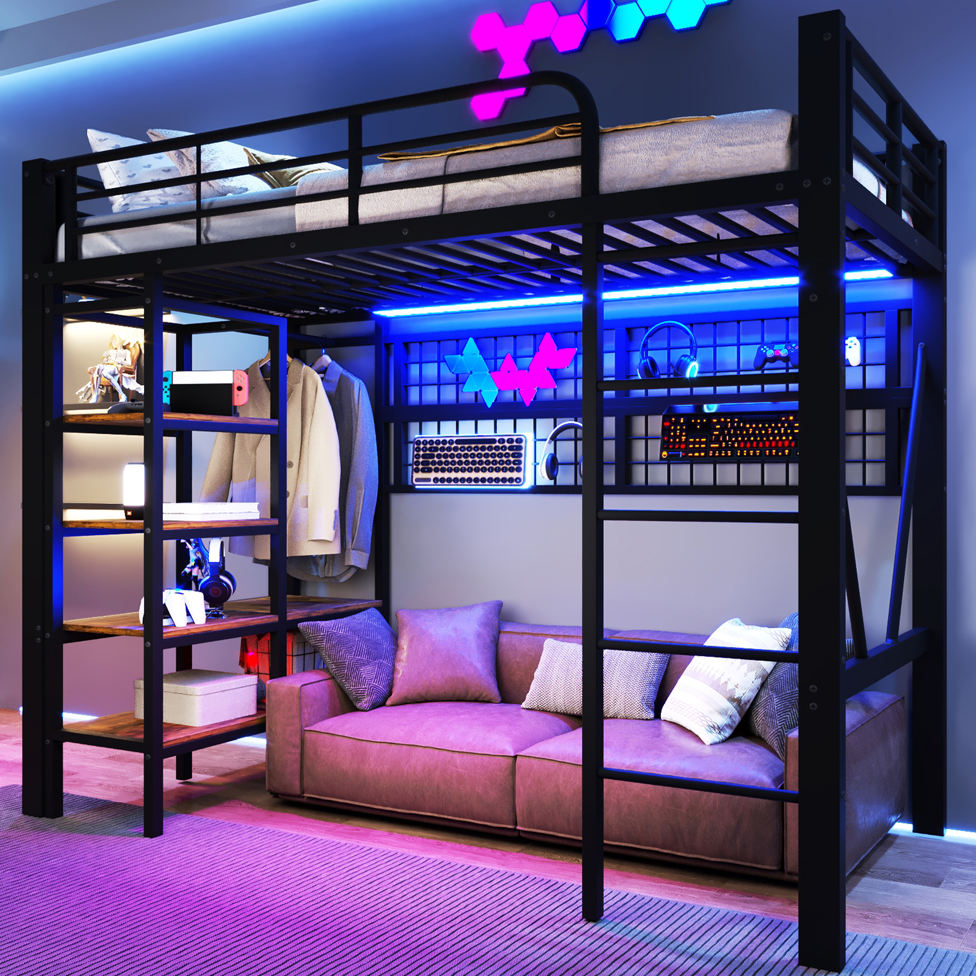 Vue principale du lit mezzanine