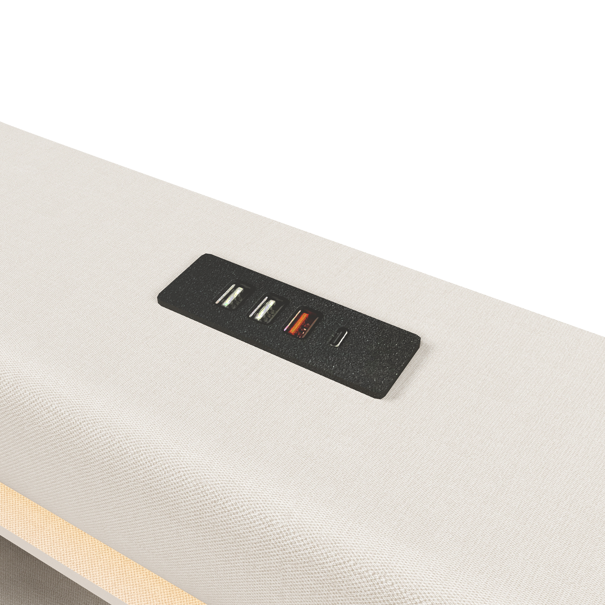Lit rembourré 140 x 200 cm avec ports USB et Type- - image 23