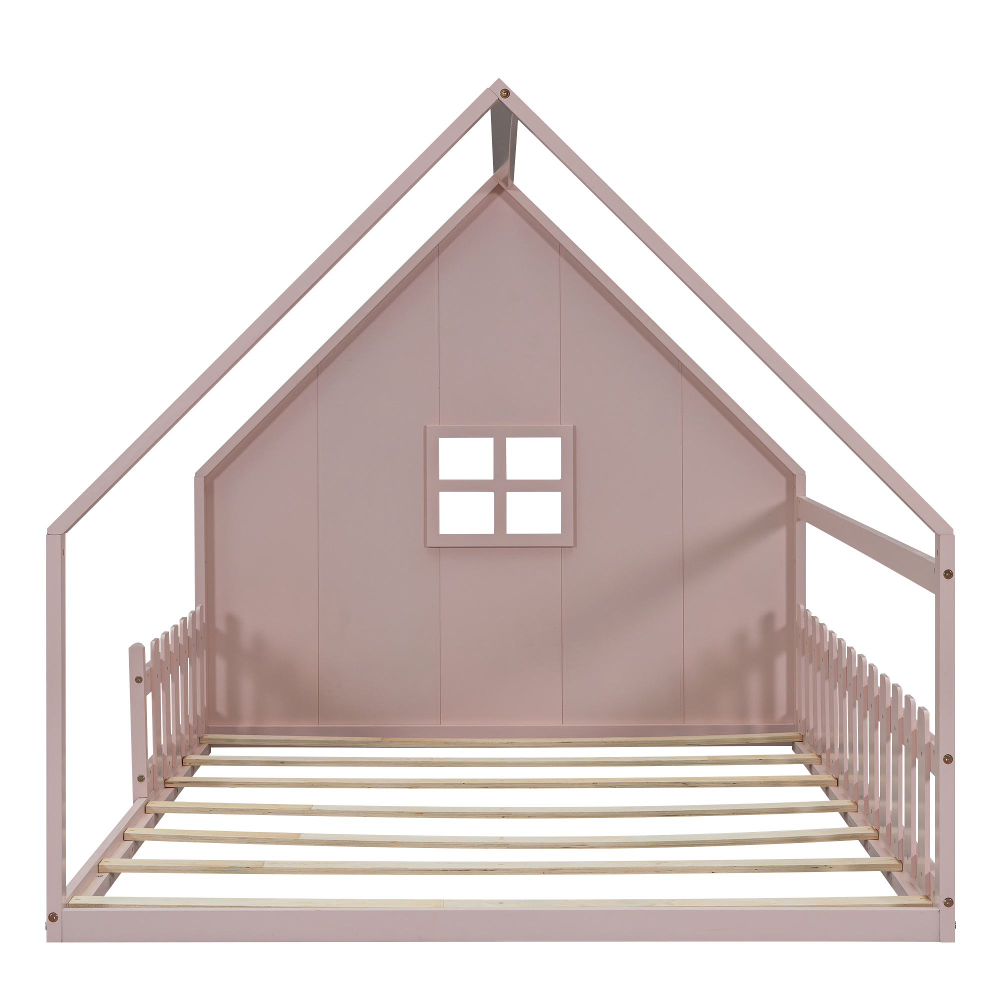 Lit maison enfant en bois de pin et MDF avec desig - image 6