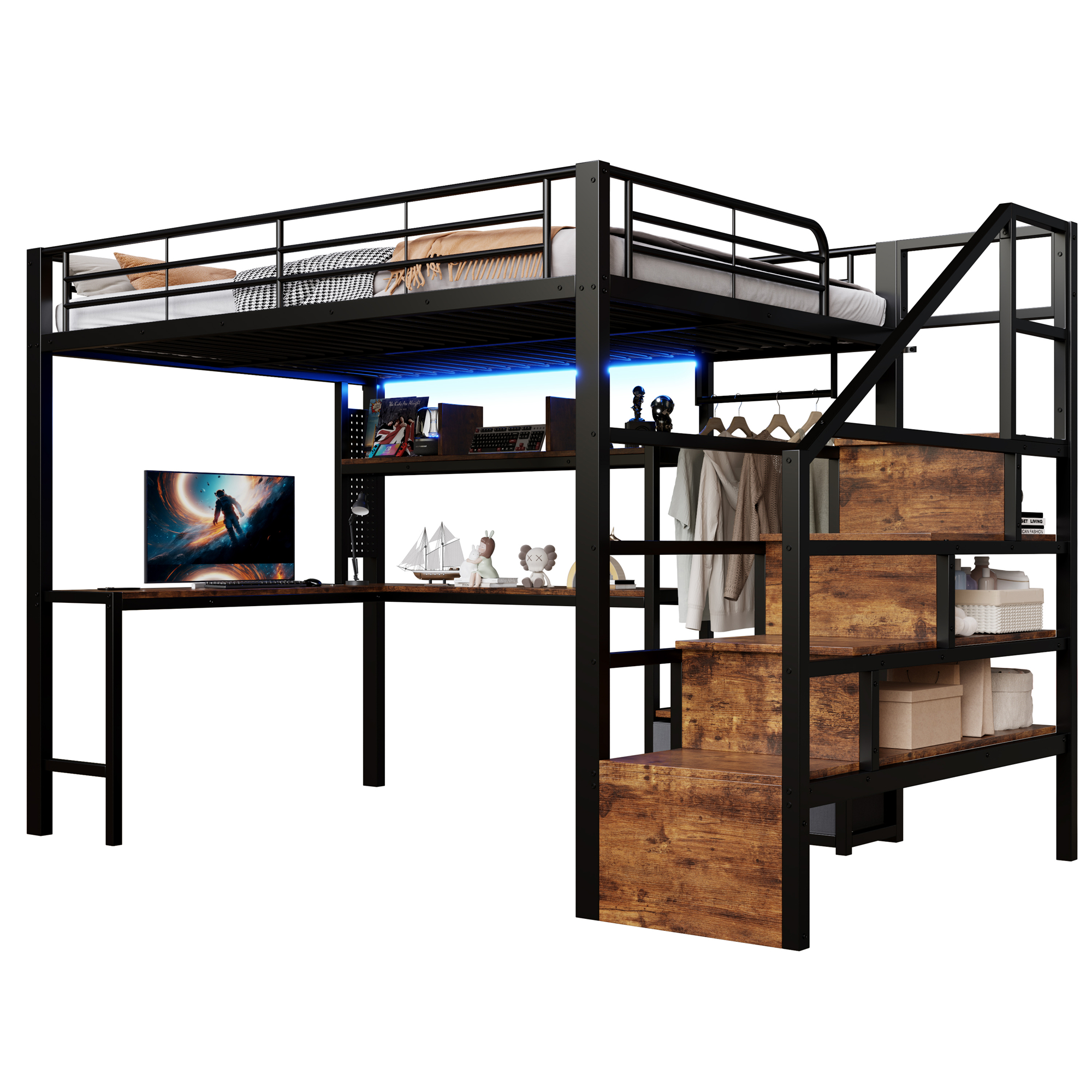 lit mezzanine avec bureau - vue 5