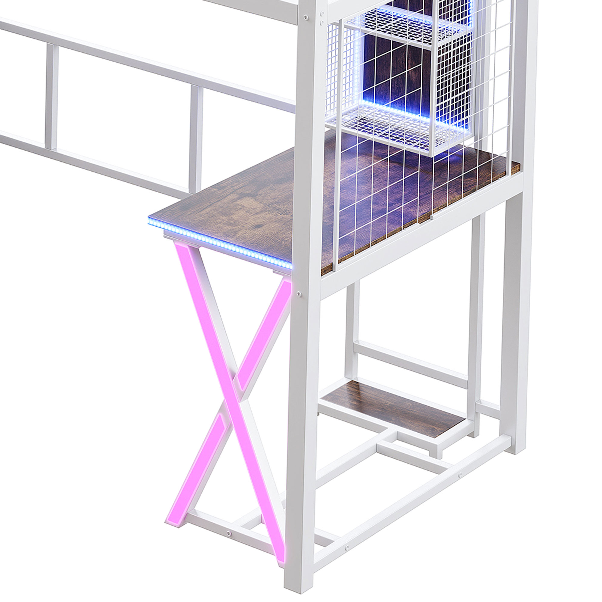 Lit mezzanine avec bureau intégré, éclairage LED r - image 11