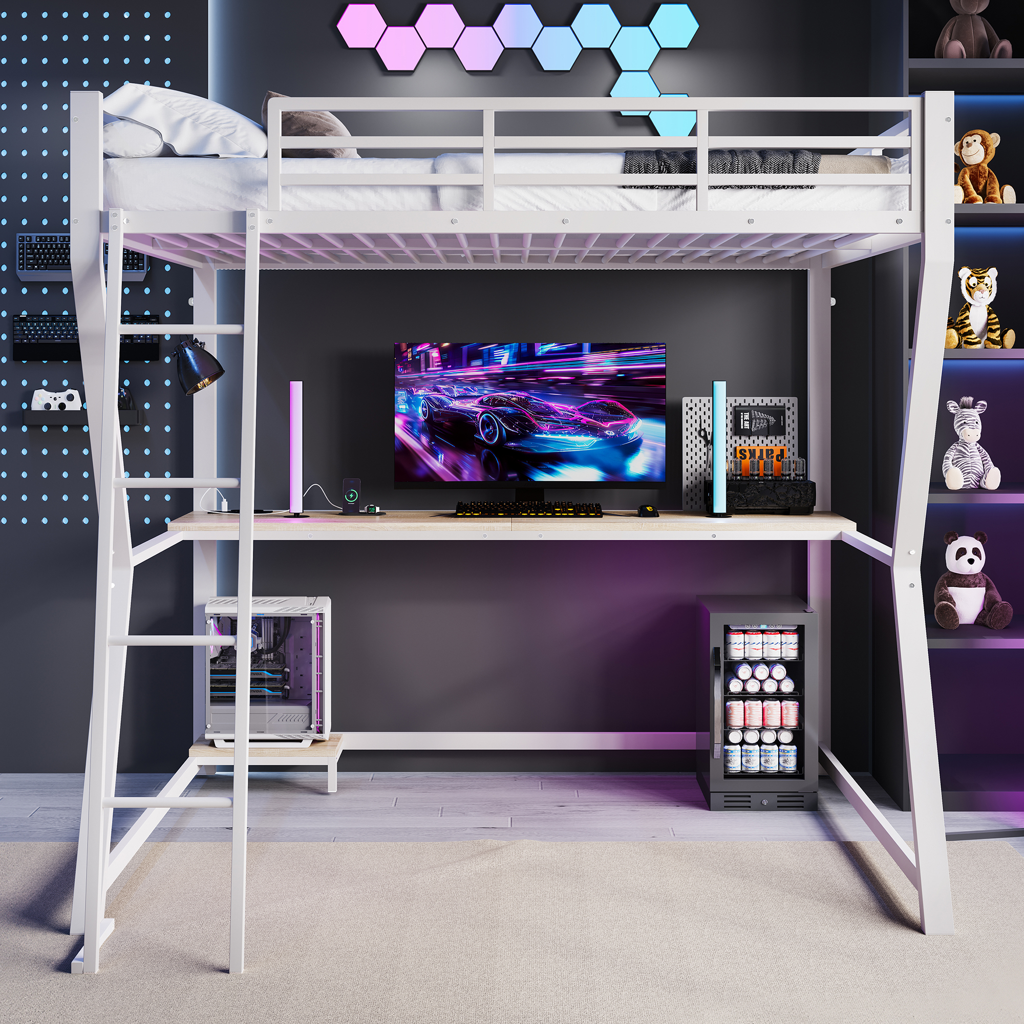 lit mezzanine avec bureau - vue 4