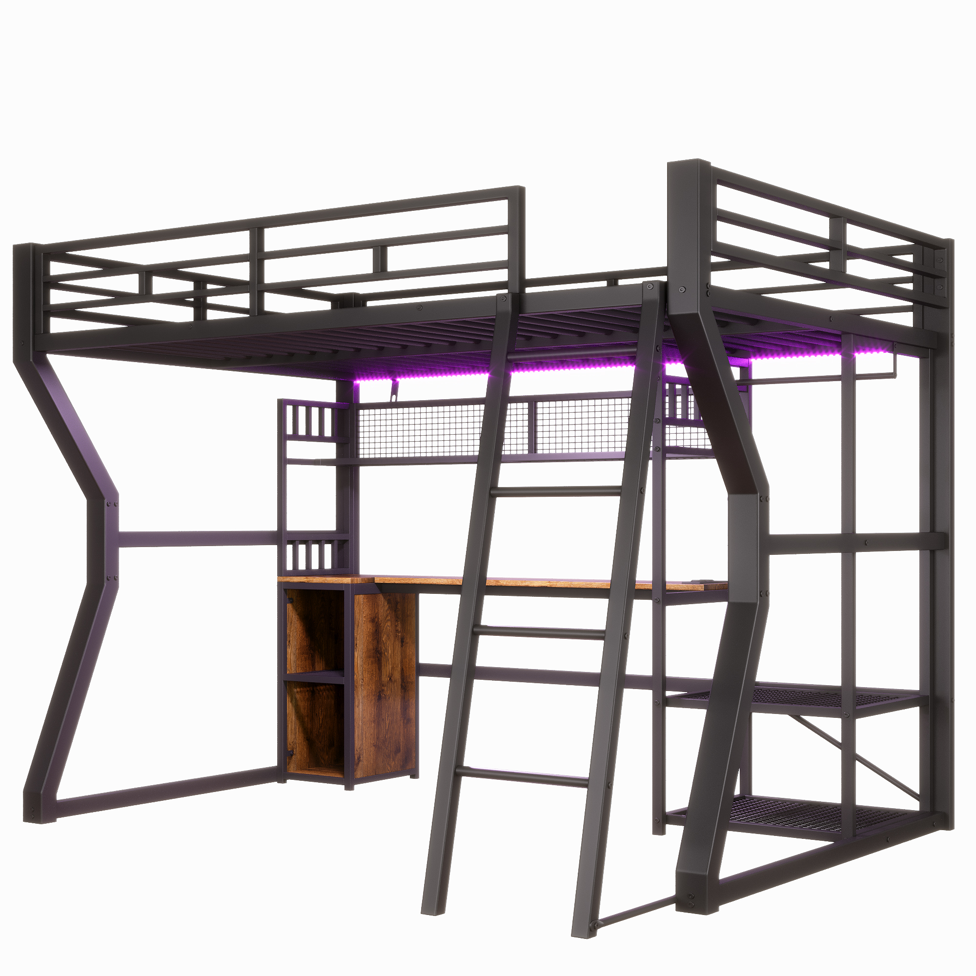 lit mezzanine avec bureau - vue 3
