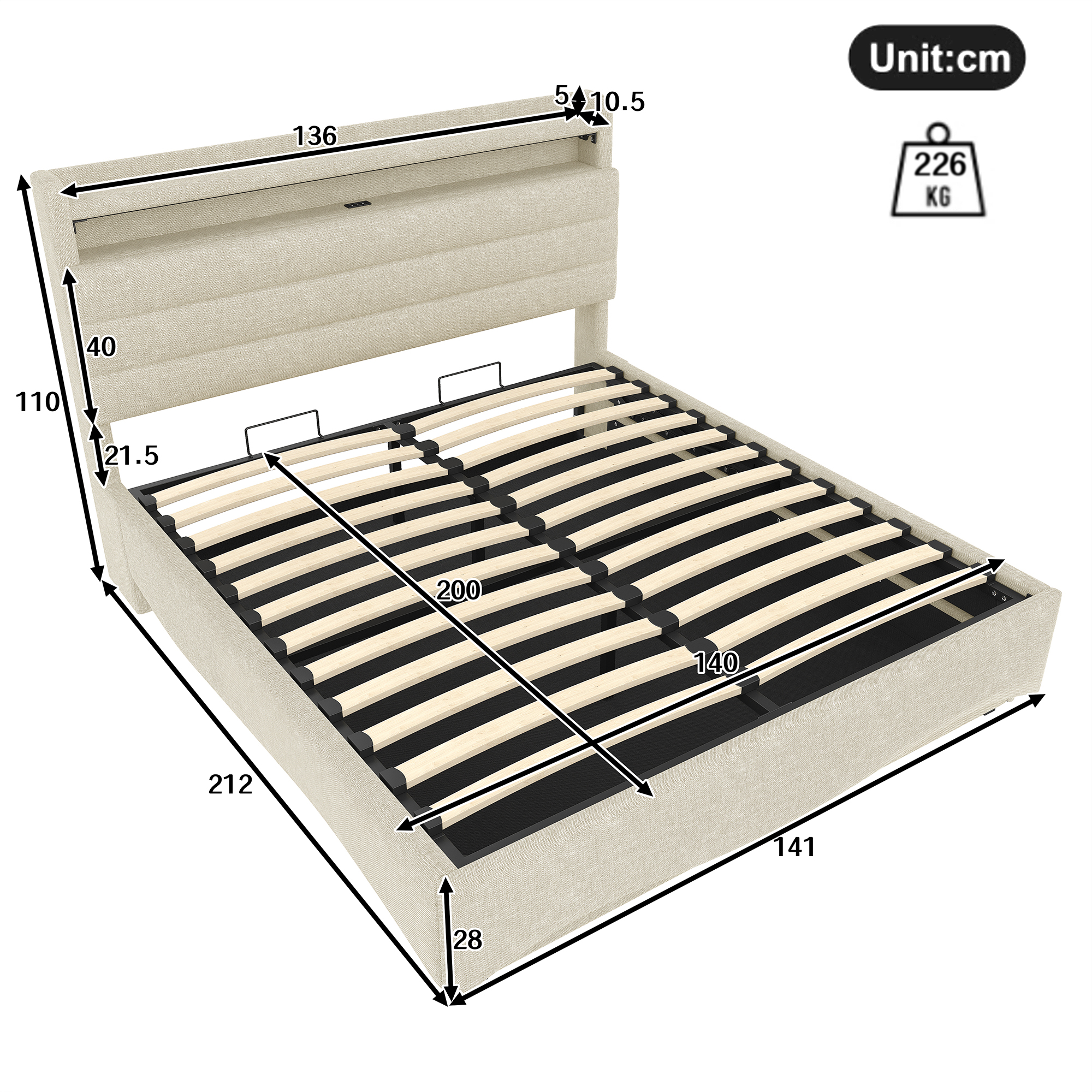 Tissu lin naturel