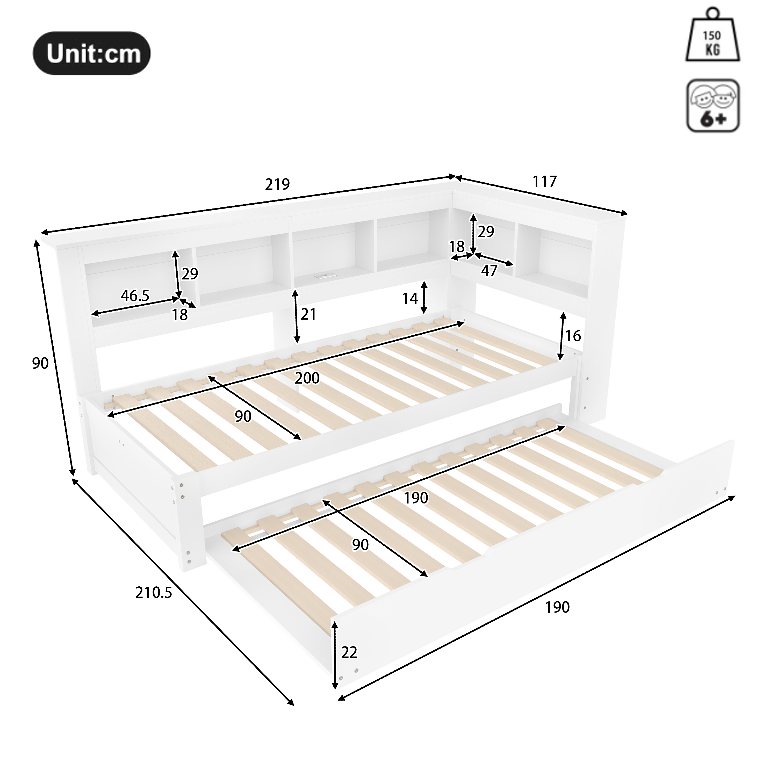 Dimensions du lit banquette