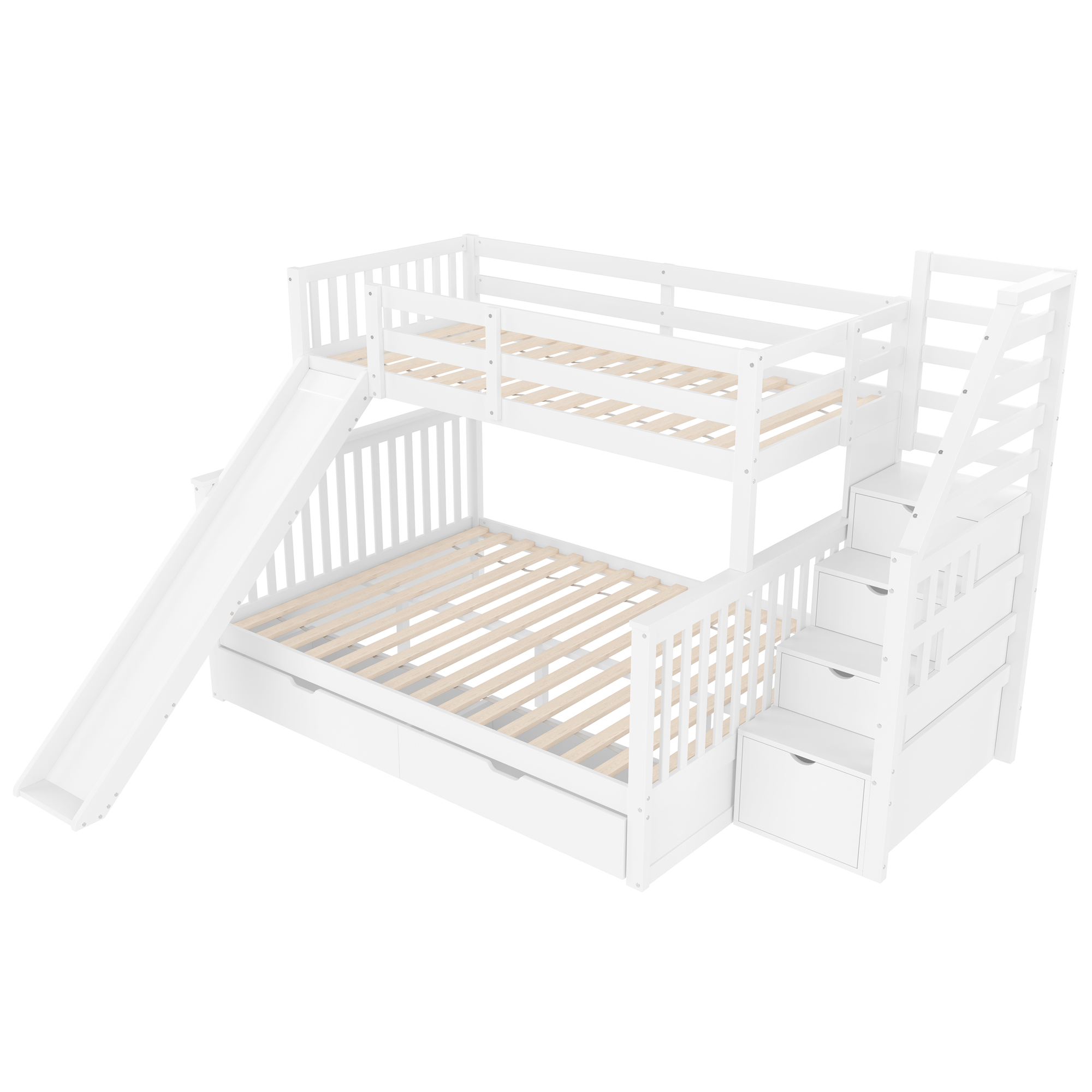 Lit superposé design enfant blanc antique