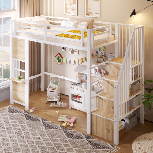 Lit mezzanine 90x200 cm blanc
