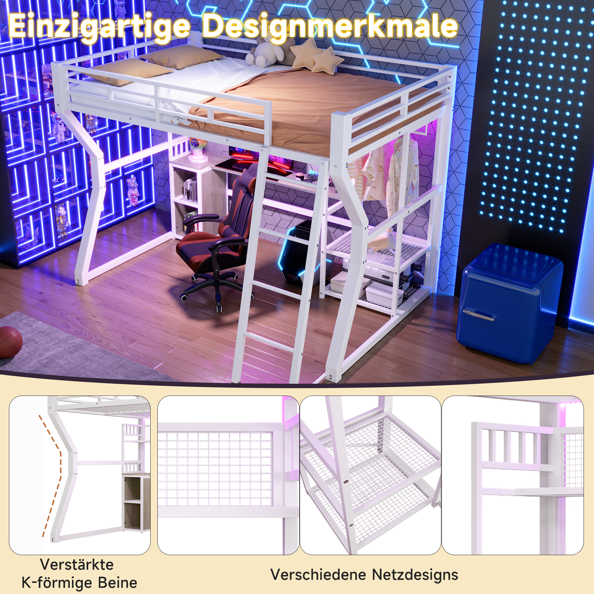 lit mezzanine avec bureau - vue 5