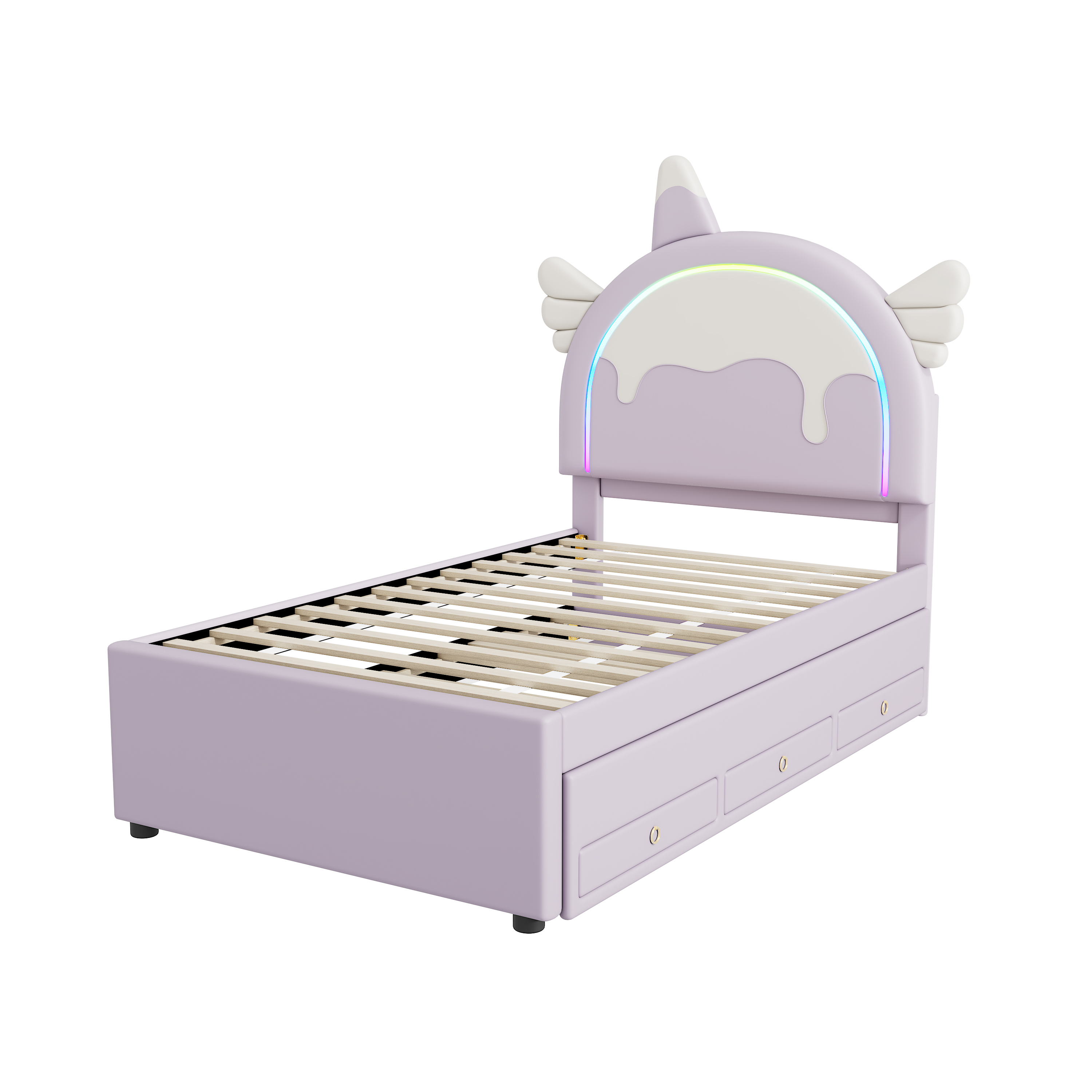Lit enfant design licorne en PU et MDF avec lit es - image 7
