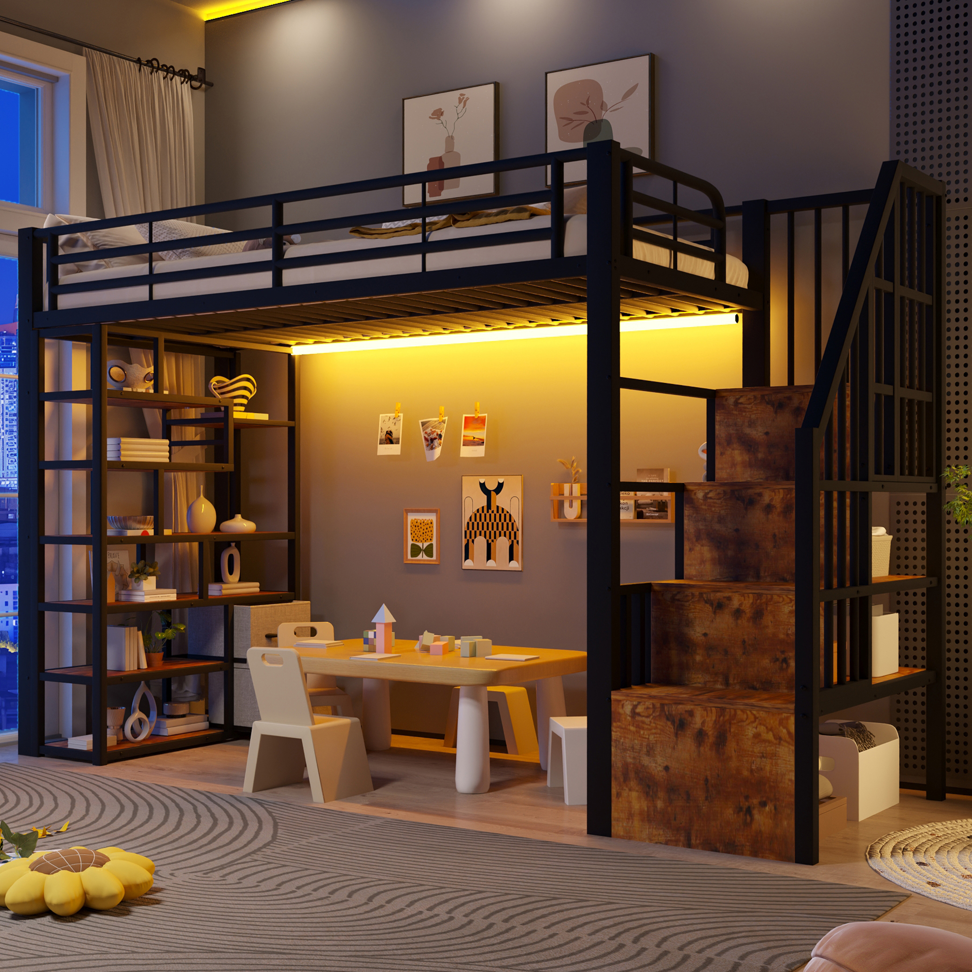 Vue principale du lit mezzanine