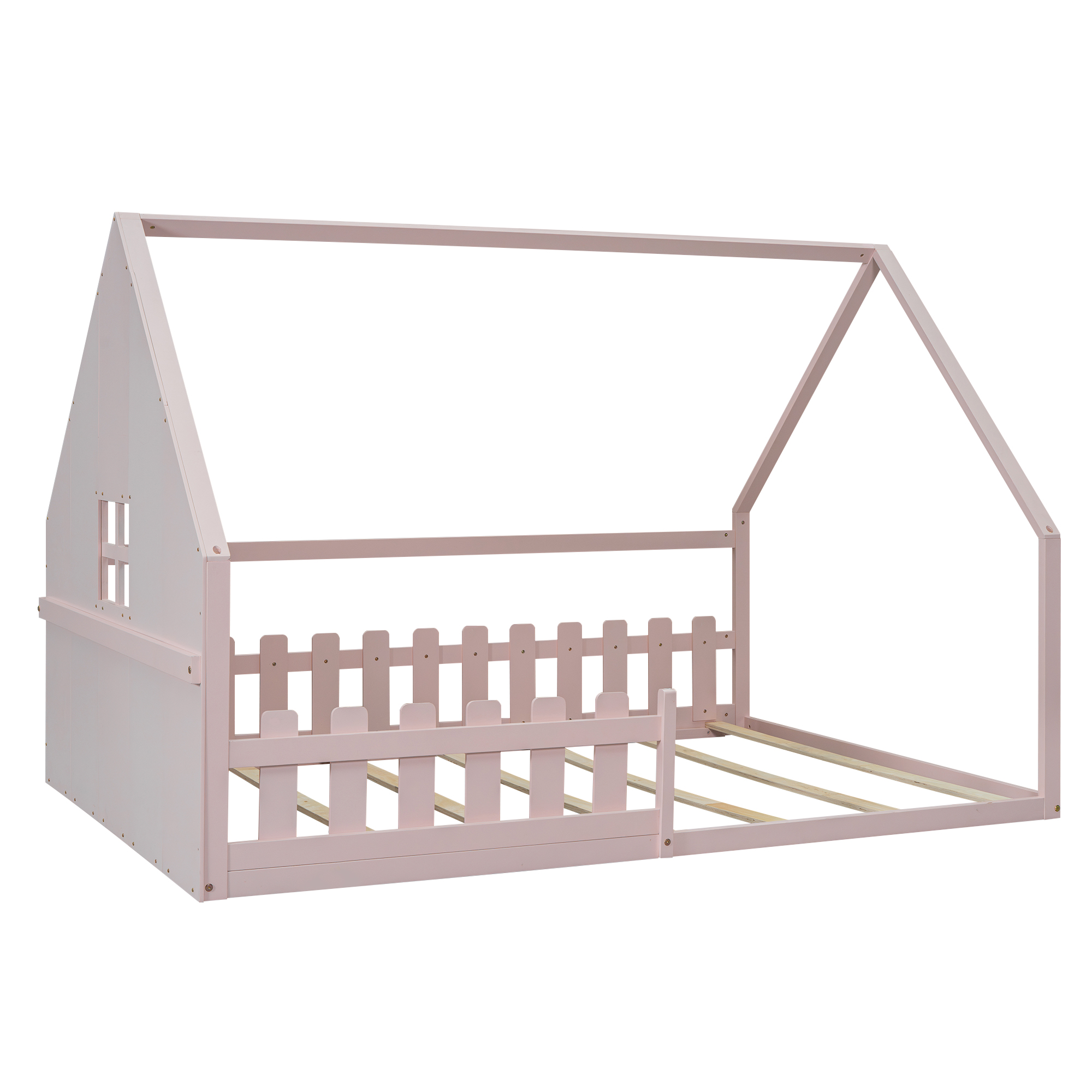 Lit maison enfant en bois de pin et MDF avec desig - image 8