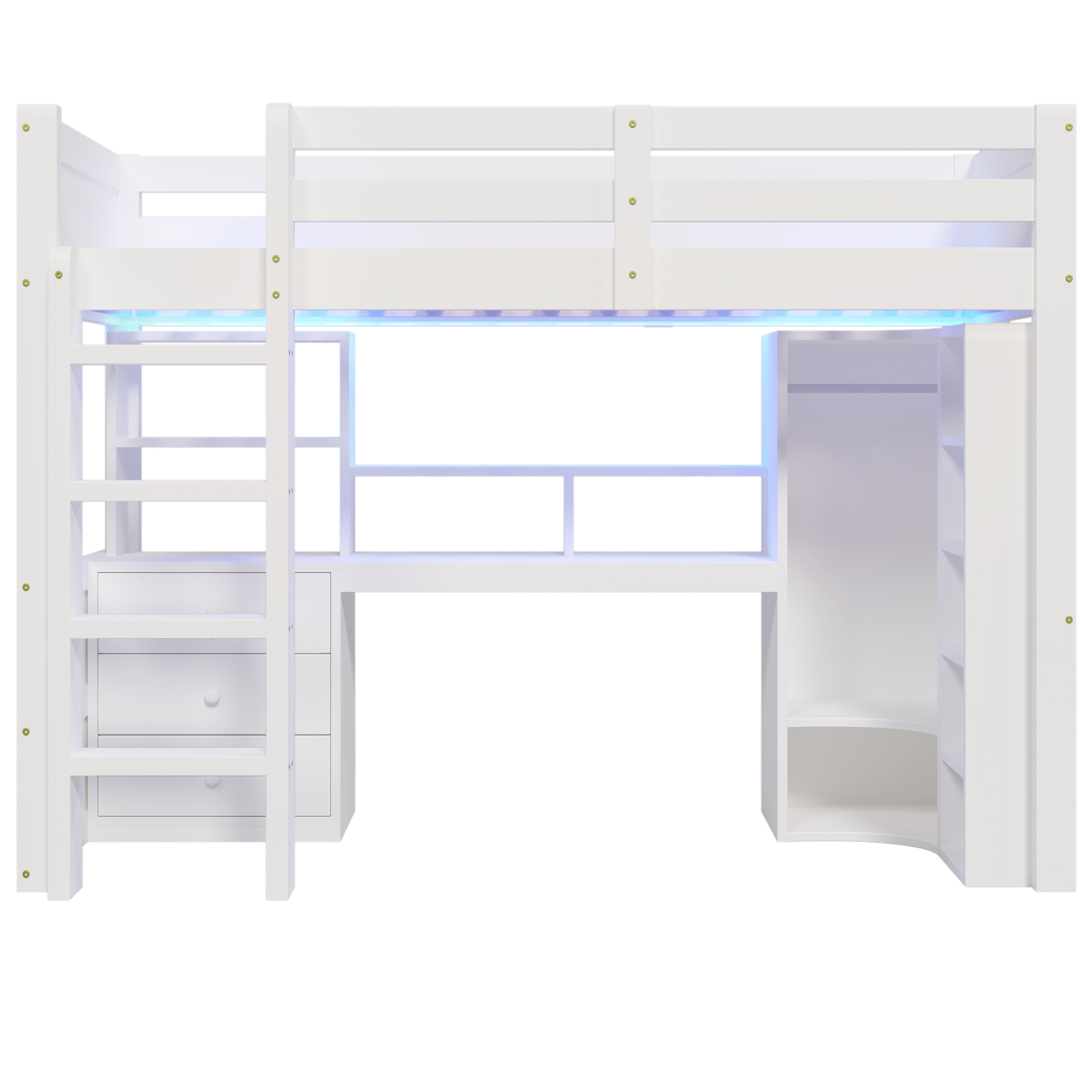 lit mezzanine avec bureau - vue 1