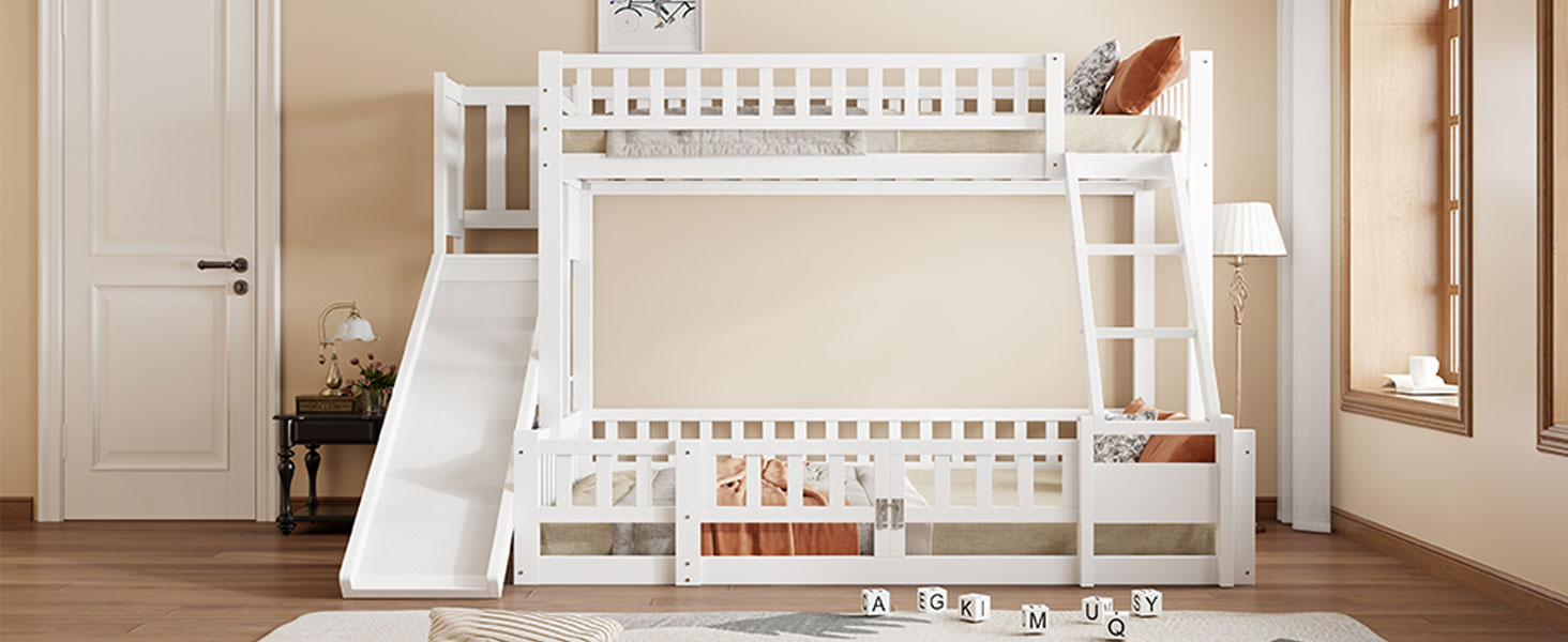 Lit superposé enfant en bois de pin et MDF avec to - image 11
