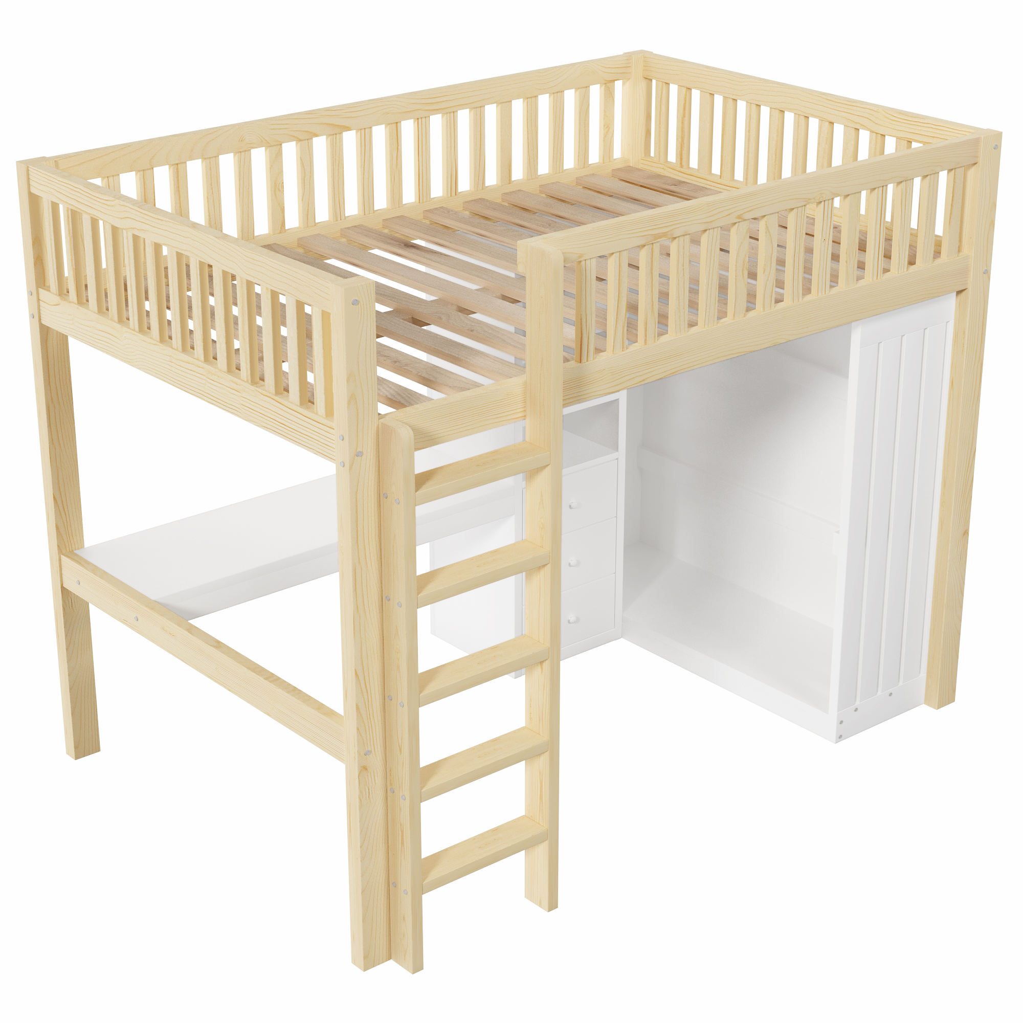 lit mezzanine avec bureau - vue 3
