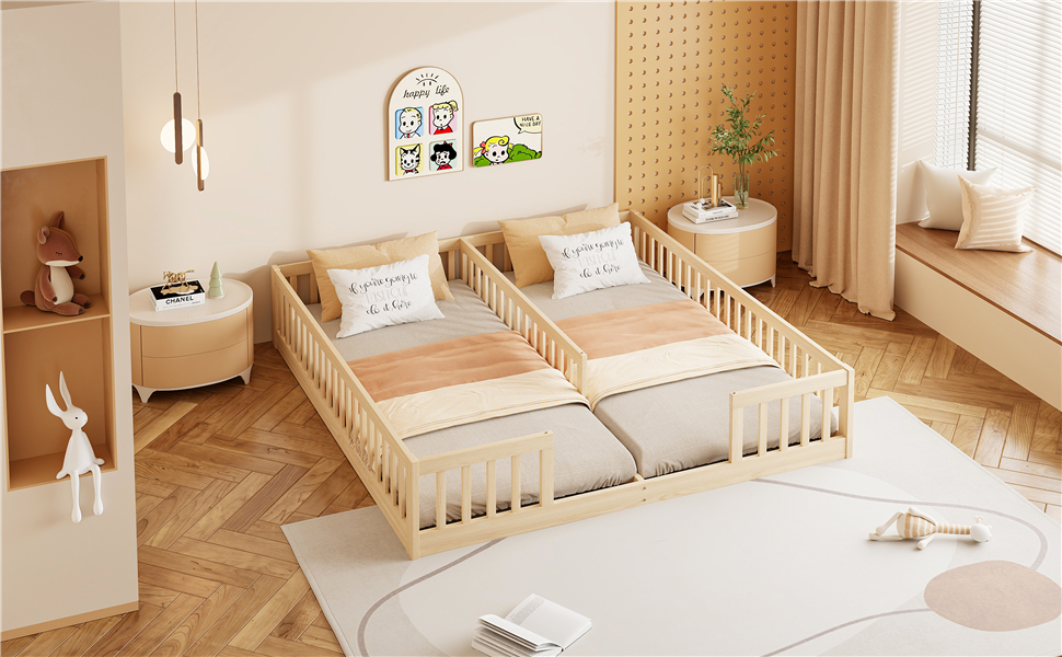 Lit enfant double au sol