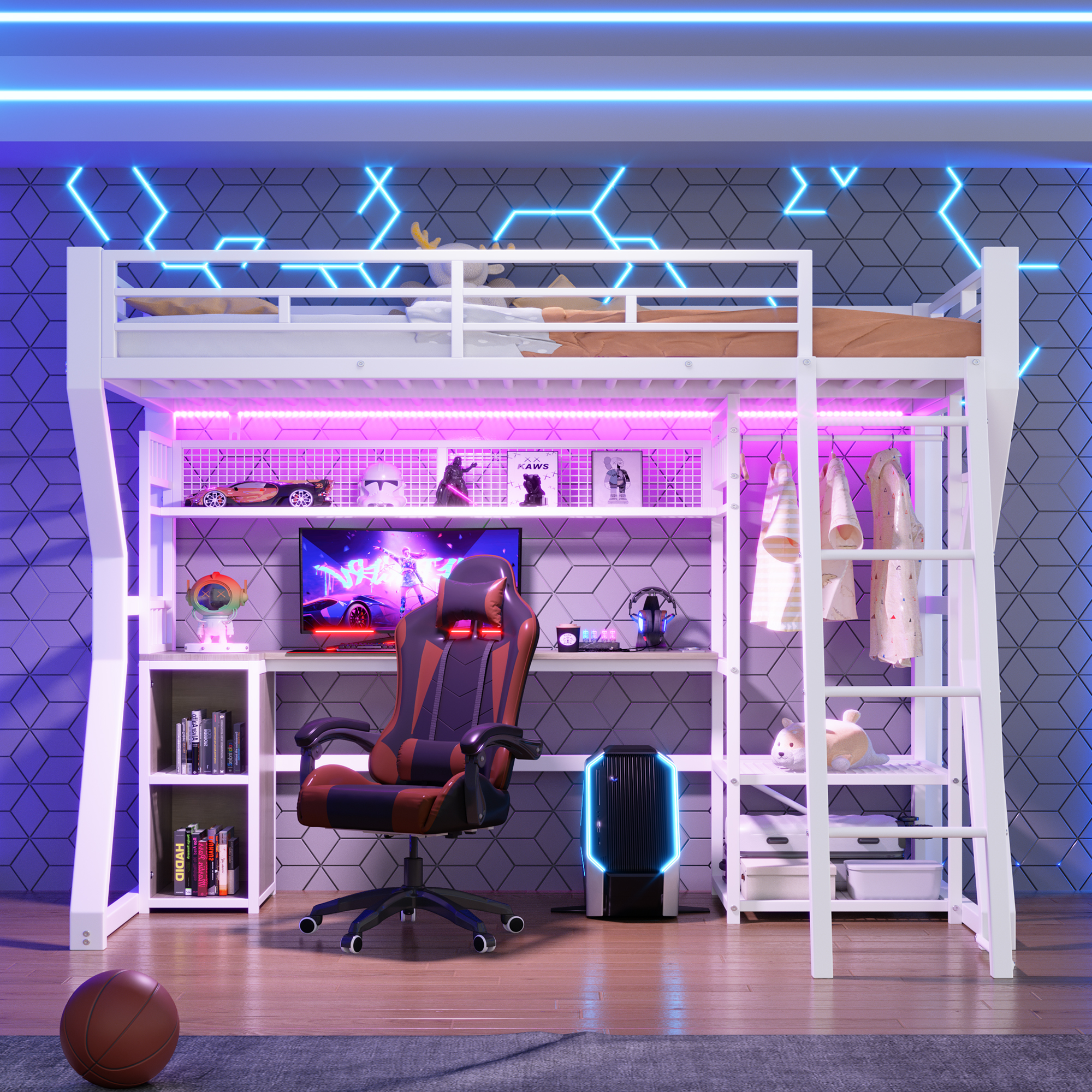 lit mezzanine avec bureau - vue 2