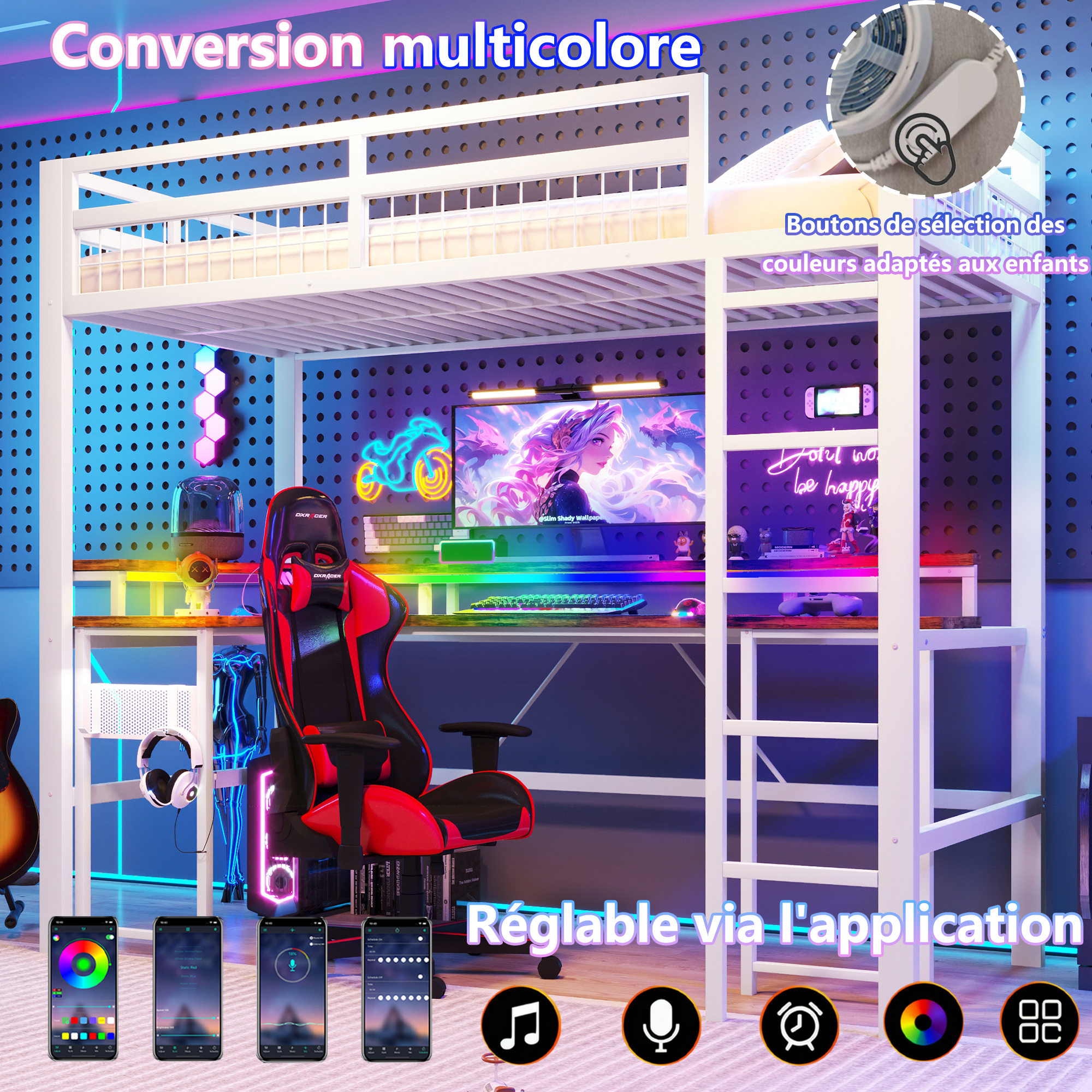 Détail du lit mezzanine