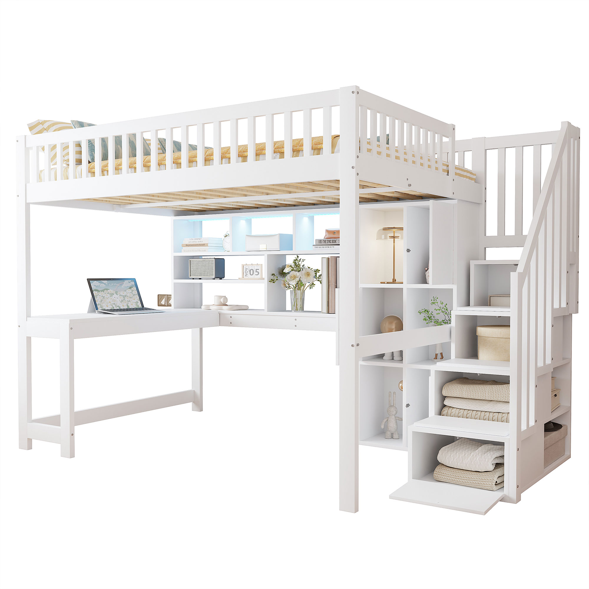 lit mezzanine avec bureau - vue 3