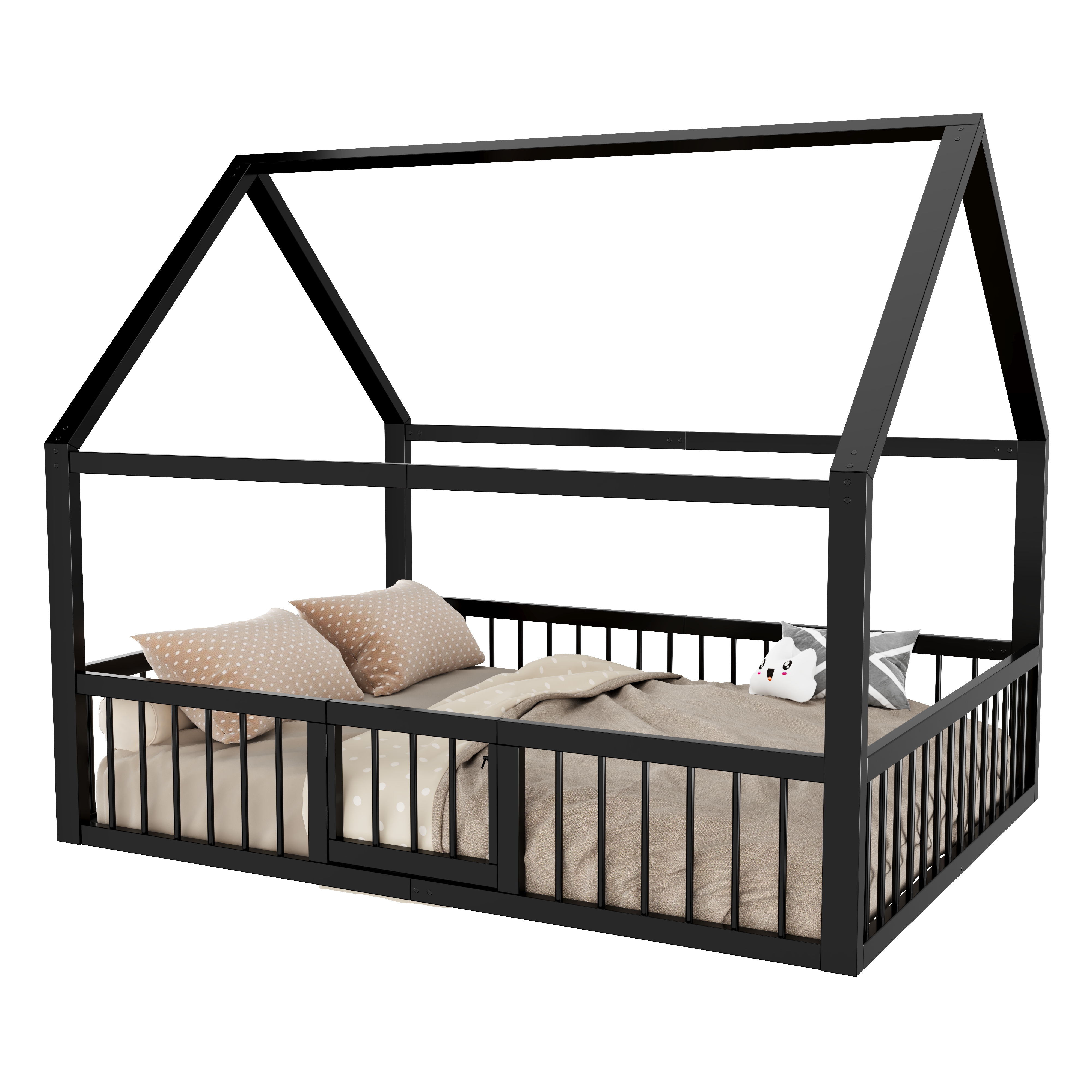 Lit enfant métal design toit